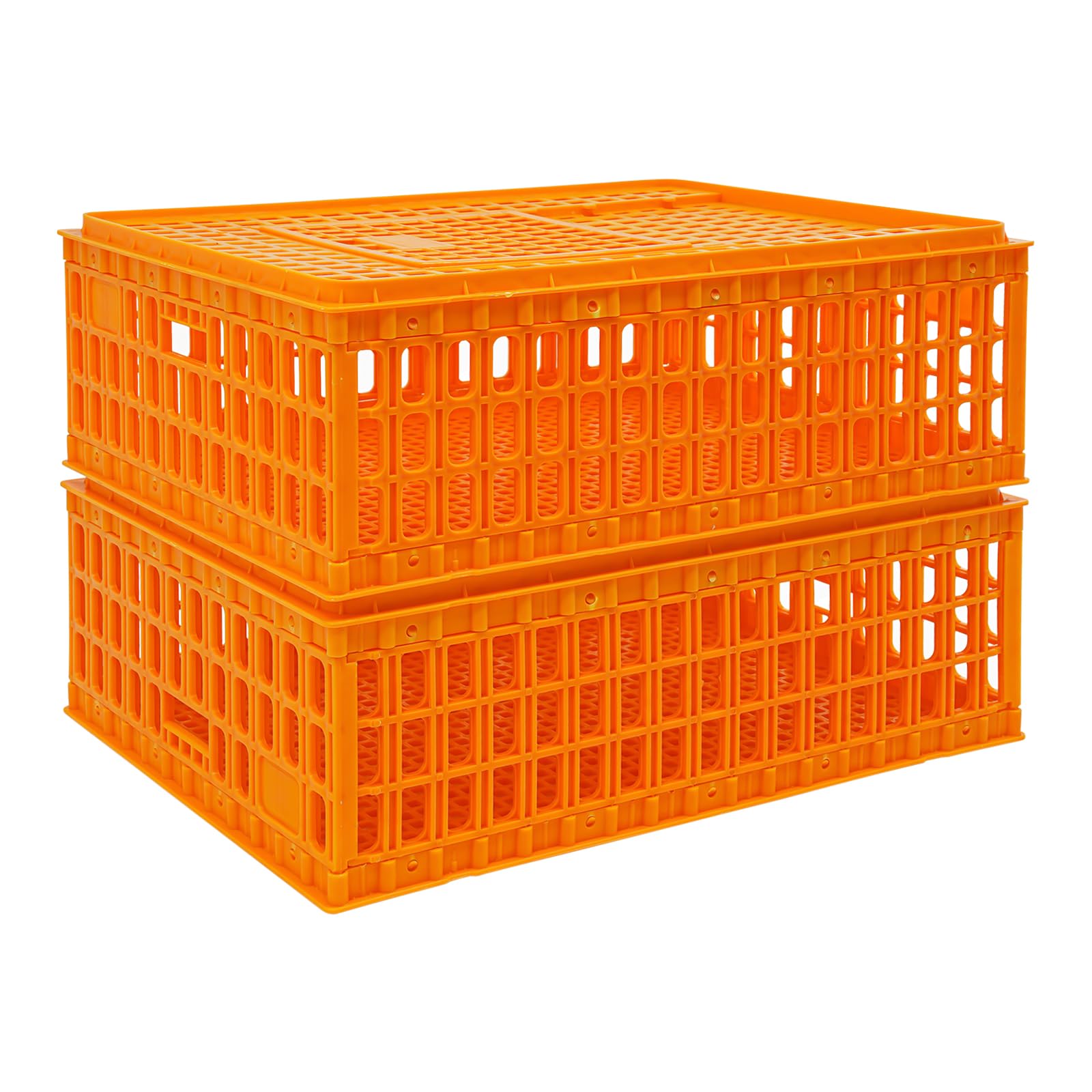 Transportín para aves de corral, 2 unidades, capacidad de carga de 200 kg, para pollo, pájaro, pato, ganso, 77 x 55 x 27 cm