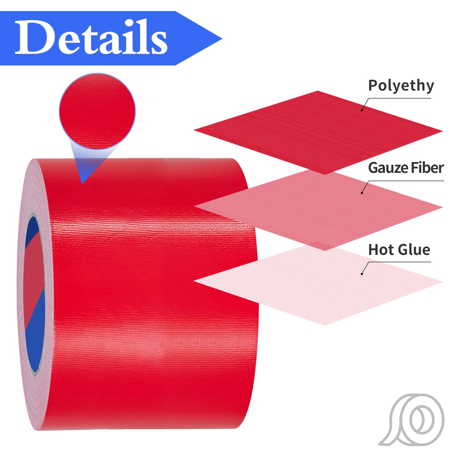 Duccinp Duct Tape 10 cm x 50 m Heavy Duty, No Residue, Tear by Hand & Waterproof Red Duct Tape, Great for Packaging Home Use - Image 3