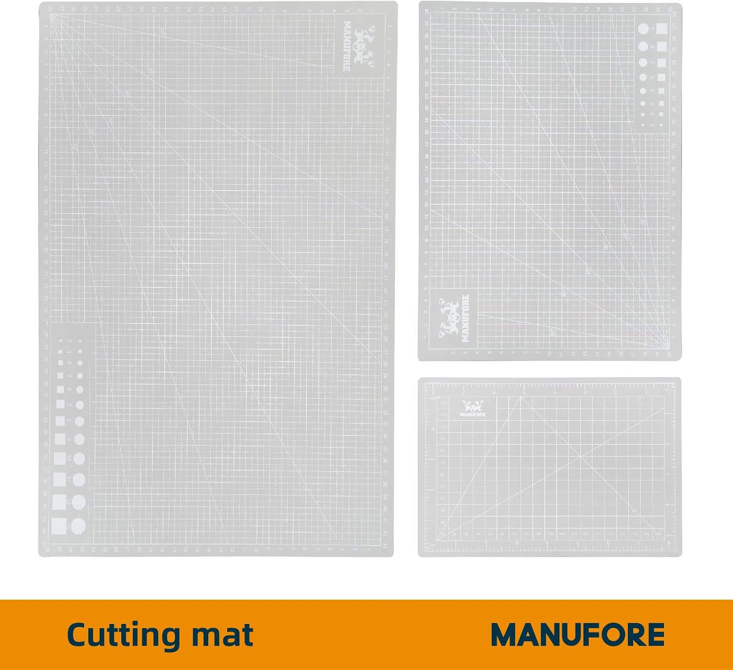 MANUFORE Cutting Mat A3, A4, A5 Set Centimeter and Inch Scale Self Healing