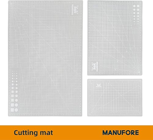 Miniatura 9 de Juego de alfombrillas de corte verde menta A3, A4, A5 con escala de centímetro y pulgadas, tabla de cortar autocurable con 5 capas de grosor de