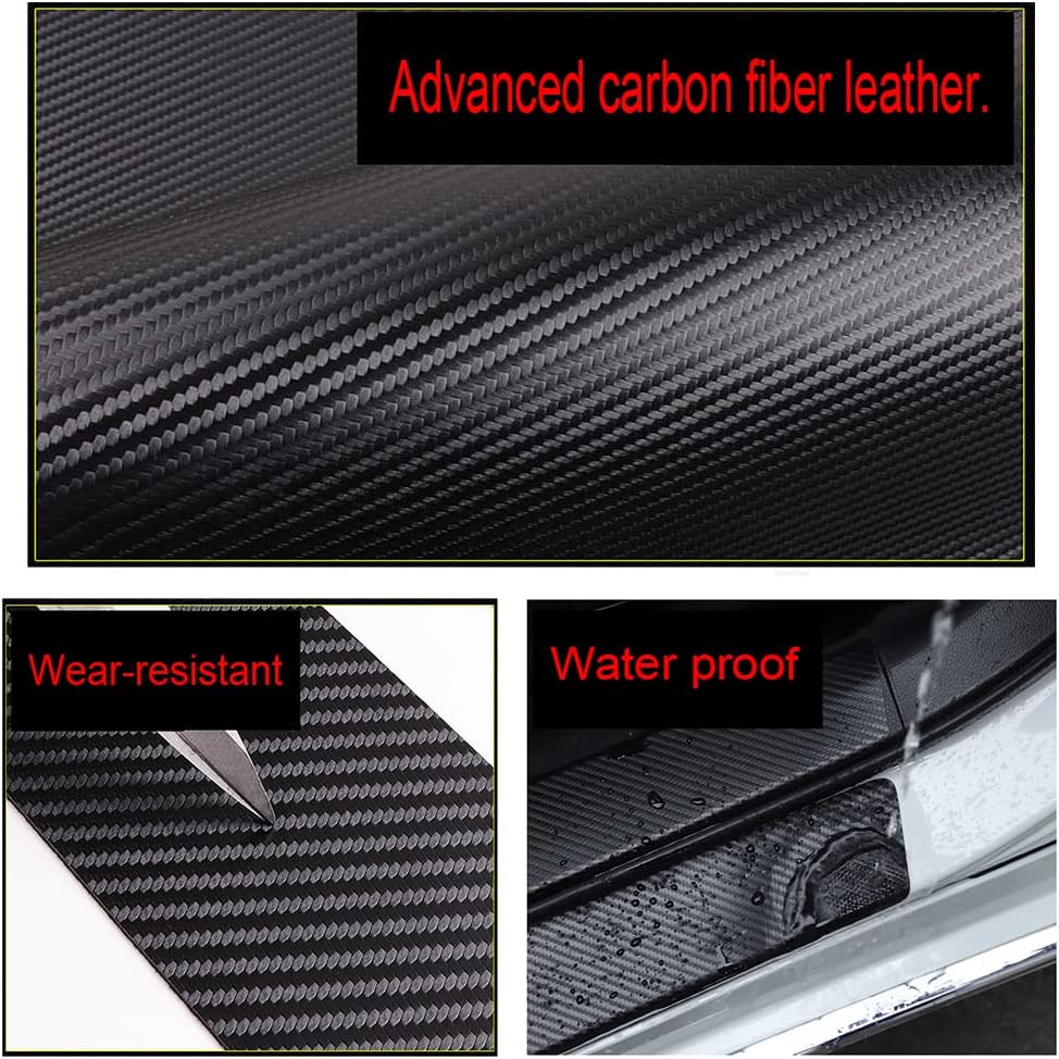 GEERUI 4PCS Advanced CR-V Door Sill Protection,Threshold Protection Sticker Carbon Fiber Leather Sticker Decorative Door Entry Guard Door Threshold Scratch Pad Film Honda CR-V All Years.(White-4PCS)