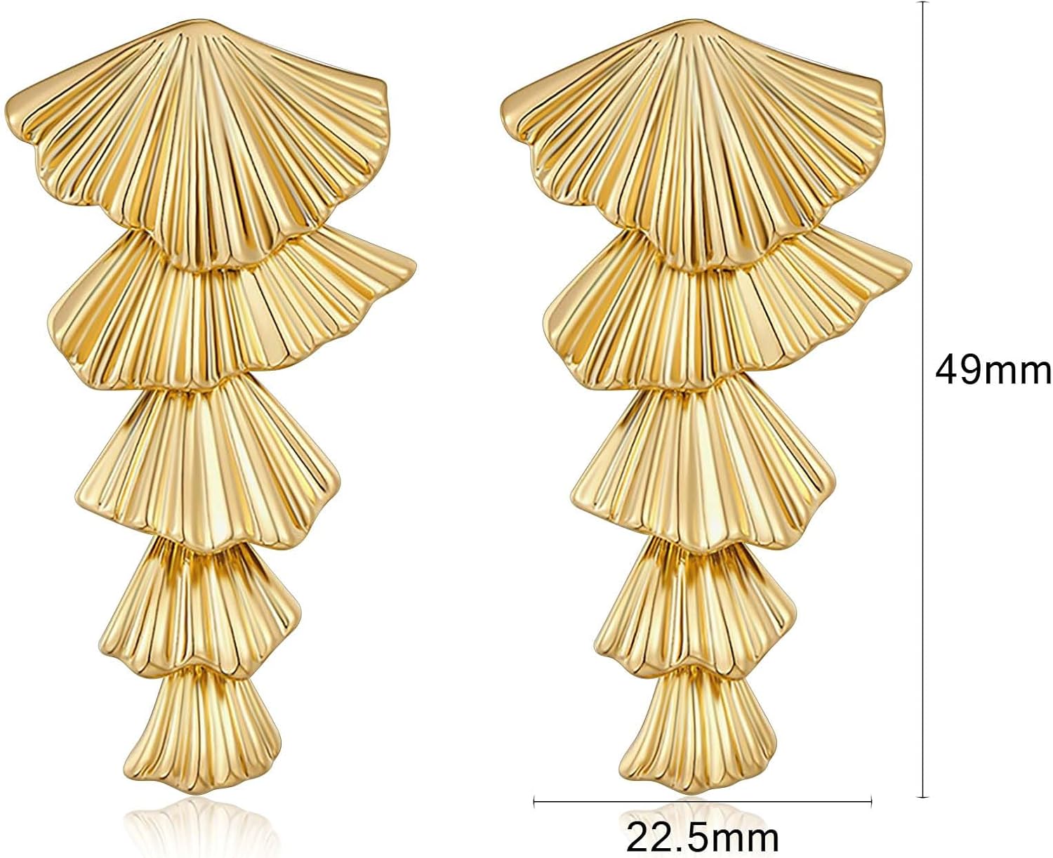 Statement Earrings for Women Gold Plated Dangle Drop Earrings Geometric Disc Leaf Chunky Stud Earring Trendy Jewelry - Image 2