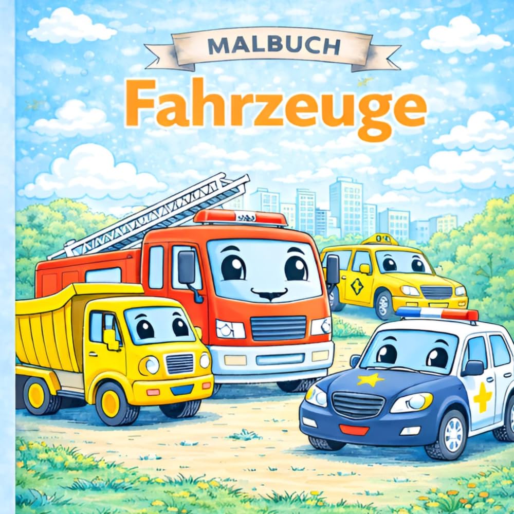 Malbuch Fahrzeuge für Kinder ab 2 Jahren: Große einfache Motive zum Ausmalen für Kleinkinder | Fördert Kreativität & Motorik | Perfekt für Jungen & ... Jahren (Die große Malbuch-Reihe für Kinder)