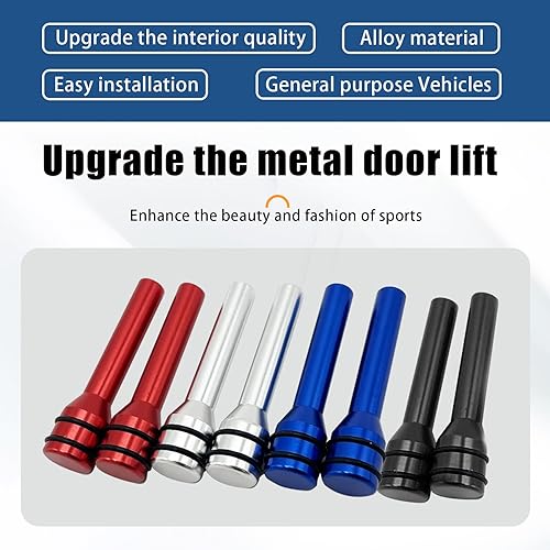 Miniatura 6 de 4 pomos de bloqueo de puerta de automóvil, 0.4 x 1.9 pulgadas, de metal, pasadores de repuesto para postes de control de vehículos, accesorios