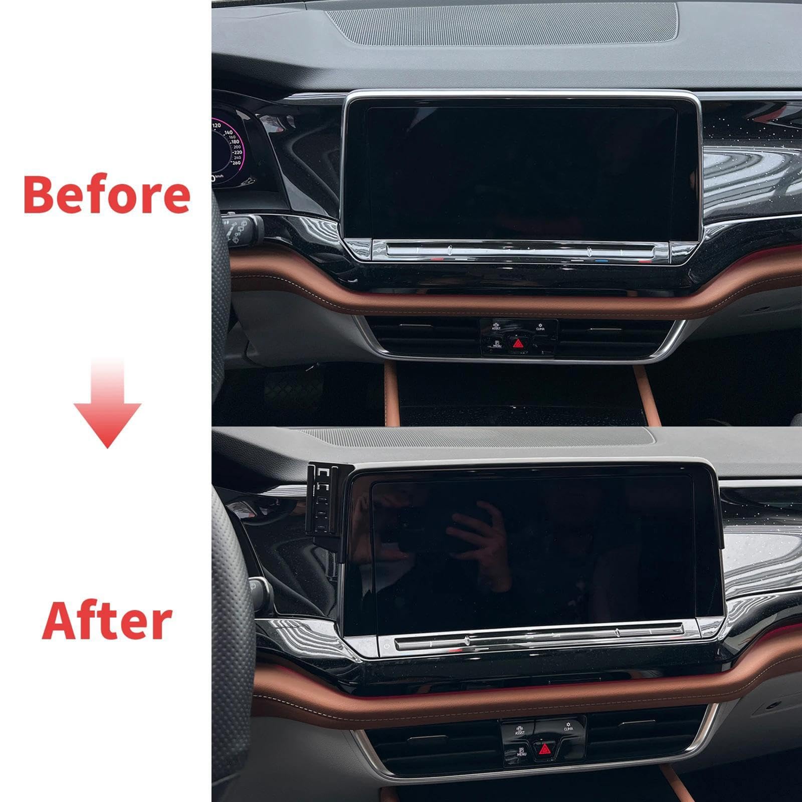Soporte Móvil Coche para VW Atlas Teramont 2024-2025, Soporte para teléfono móvil para Coche Soporte para GPS Soporte de navegación