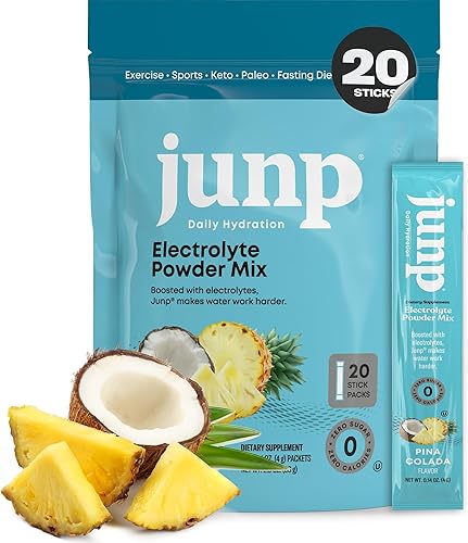 Miniatura 15 de JUNP - Paquetes de electrolitos sin azúcar en polvo para hidratación instantánea en agua con sal y potasio, cero calorías, sin carbohidratos ni