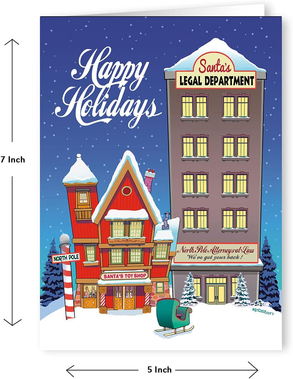 Stonehouse Collection Personalized Santa's Legal Department Christmas Cards - 24 Funny Attorney Christmas Cards & Envelopes (Personalized)