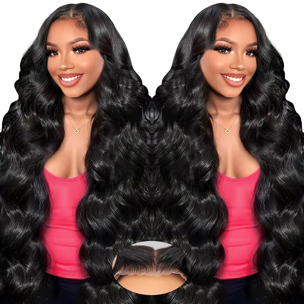 Wear And Go Glueless Wigs Human Hair Pre Plucked Pre Cut 9x6 Hd Lace Front Wigs Human Hair Body Wave 200% Density Closure Wigs Human Hair 26 Inch Black Human Hair Wig for Women
