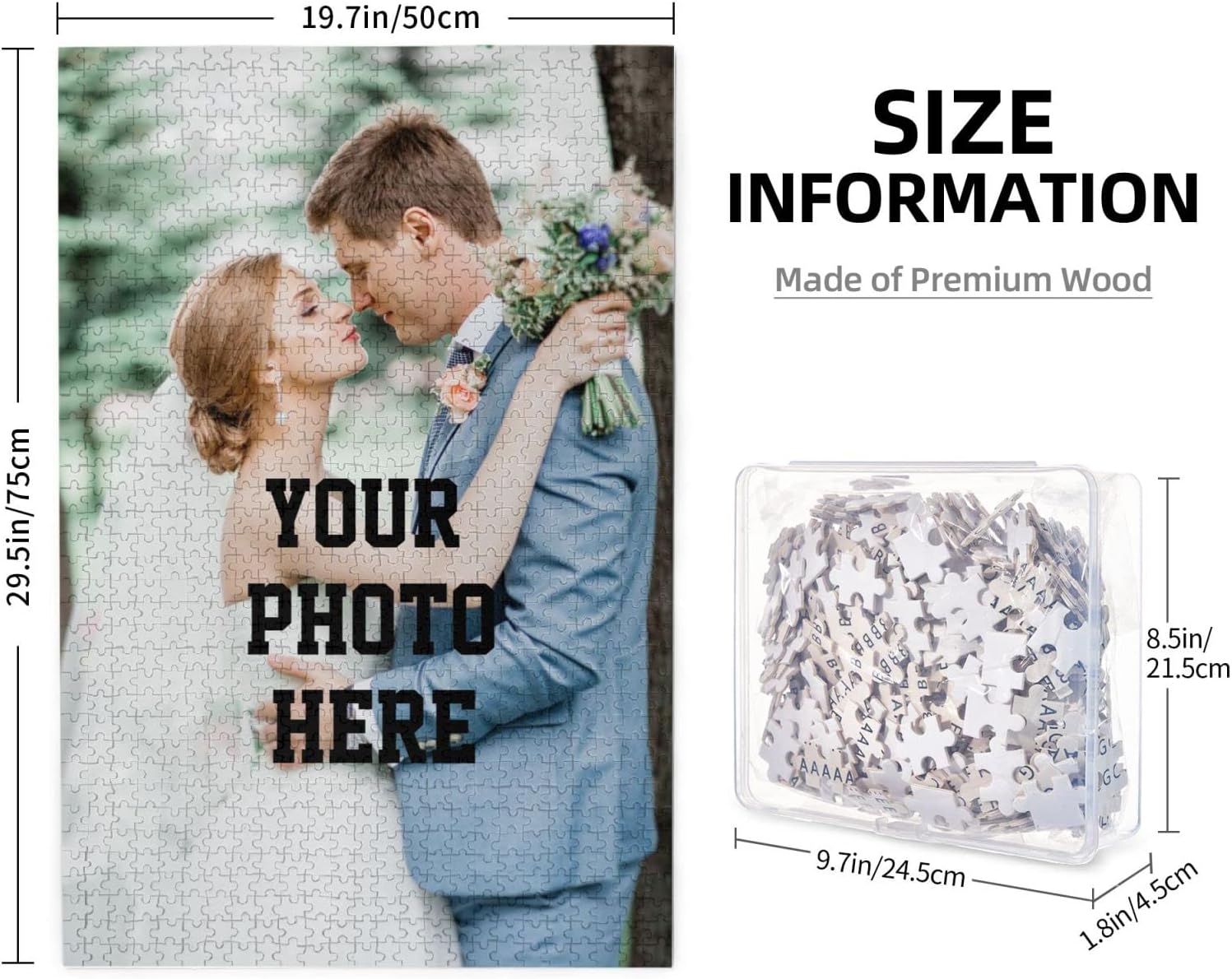 1000 Pcs Personalized Puzzle Custom Photo Puzzle 300/500/1000 Pieces Personalized Picture Puzzle with Your Image or Text for Adults Teens Gift