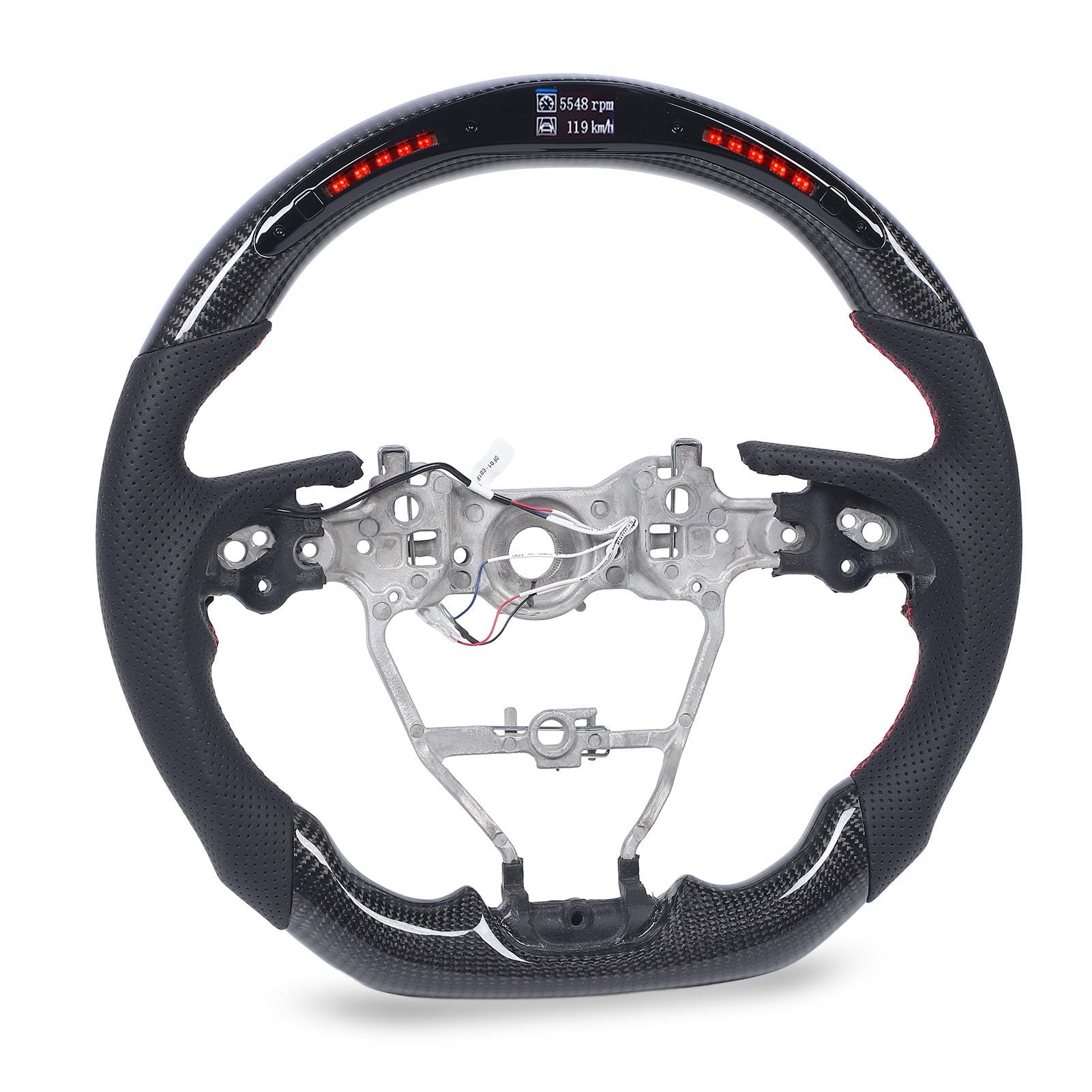 Race Style LED Shift Indicator Carbon Fiber Steering Wheel for XV70