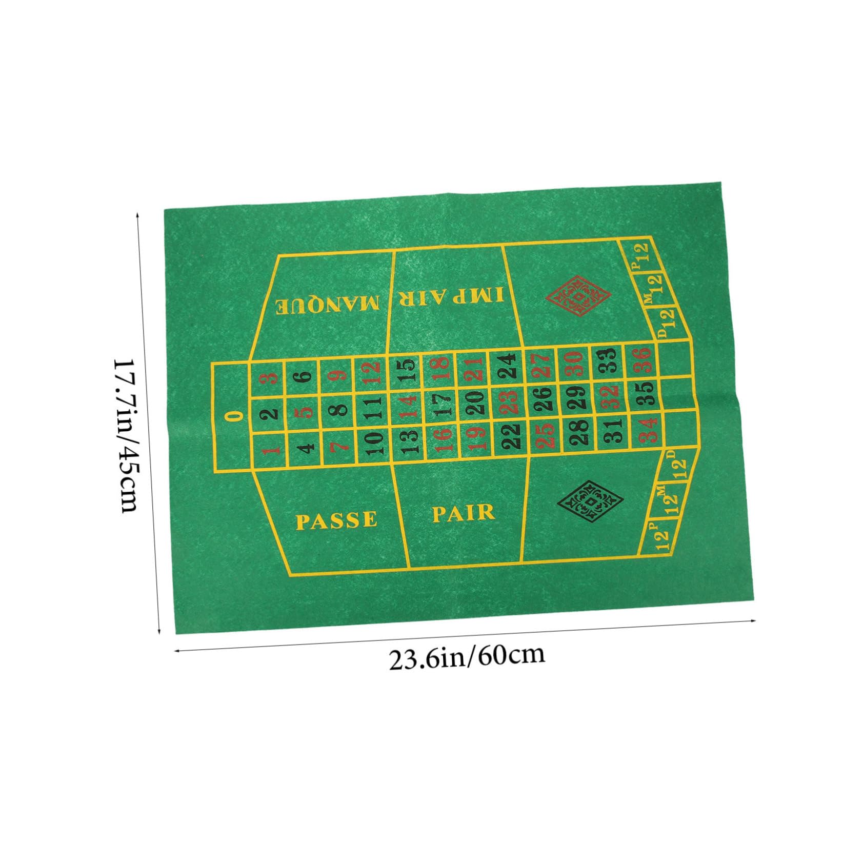 OUNONA 10 ' Roulette Game Set Poker Wheel Table Cover Chips Party Game Prop Poker Supply