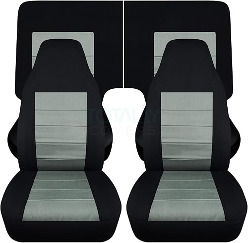 Miniatura 20 de Totally Covers Compatible con cubiertas de asiento para Chevy Camaro 1982-1992: Negro - Juego completo (23 colores) Cupé/Convertible Banco Negro