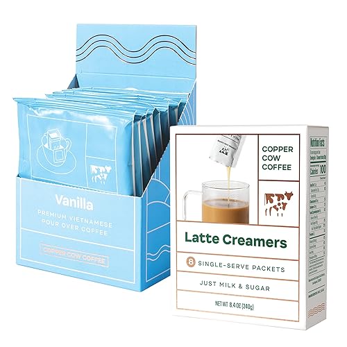 Miniatura 3 de Copper Cow Coffee Café vietnamita premium cafés de vainilla de una sola porción (incluye 8 cafés de vainilla + 8 cremas de leche condensada