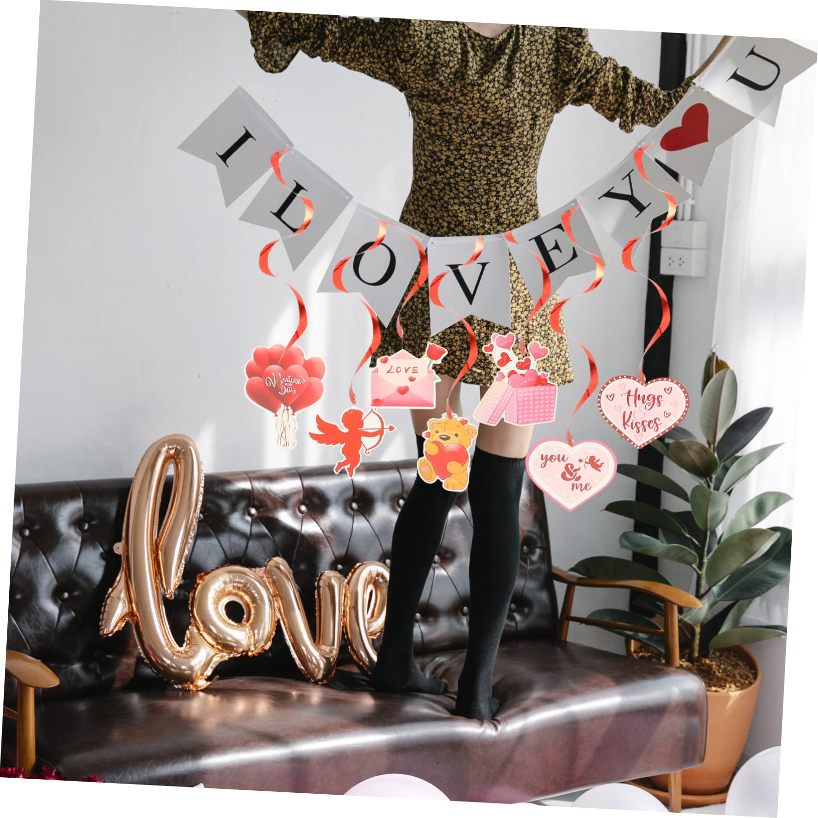 Alipis 48stücke Teiliges Herz-Angel Spiralpendel Für Valentinstag Hochzeiten Und Partys Romantische Dekoration Für Deckenhängungen Und Besondere Anlässe