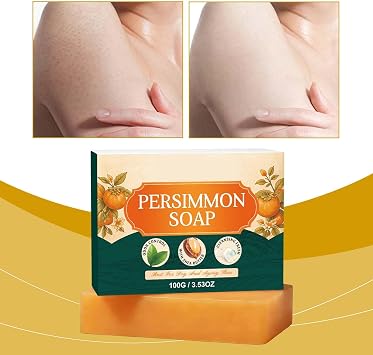 Persimmon Soap For Senior Odor Control, Handmade Deodorizing Persimmon Soap Bar for Old People Smell, Hydrating Body Wash Bar for Women & Men, for All Skin Types (1pc)