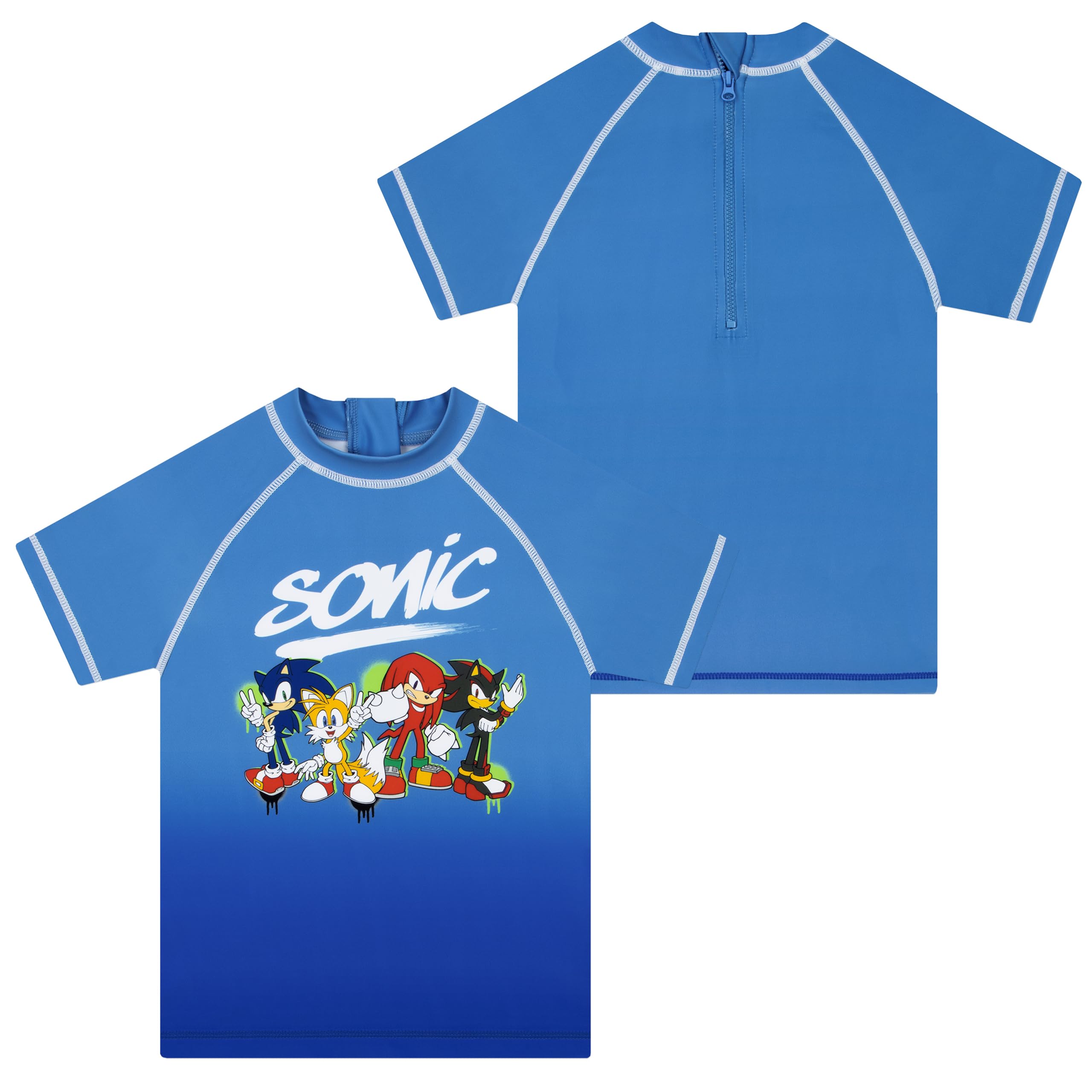Sonic The Hedgehog Maillot De Bain Piscine Sonic pour Garçon, Ensemble De Bain 2 Pièces, Maillot De Bain Garçon