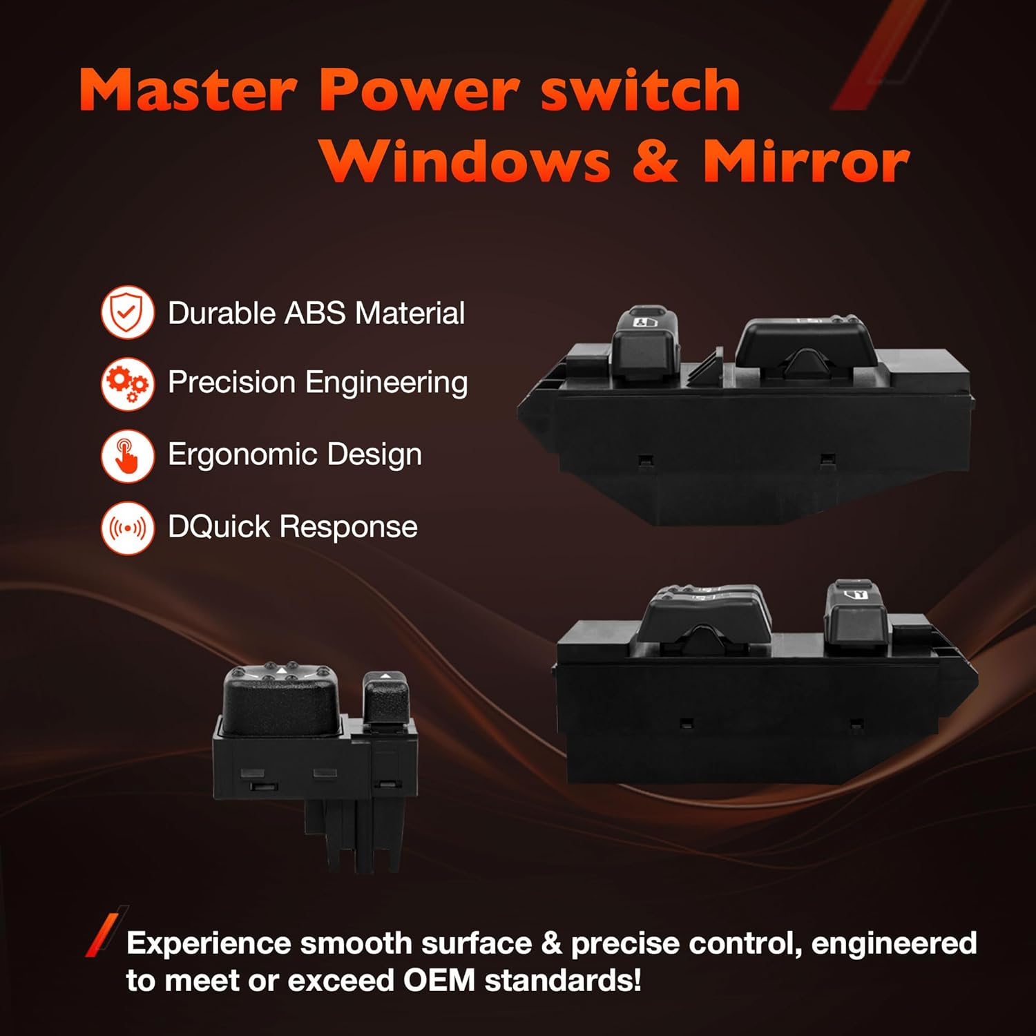 Power Window Switch Driver Side & Passenger Window & Door Lock & Mirror Switch | Fit for 2000-2002 Chevy Silverado GMC Sierra 1500 2500 3500 2-Door | Replaces# 19259957, 15045084, 15045085