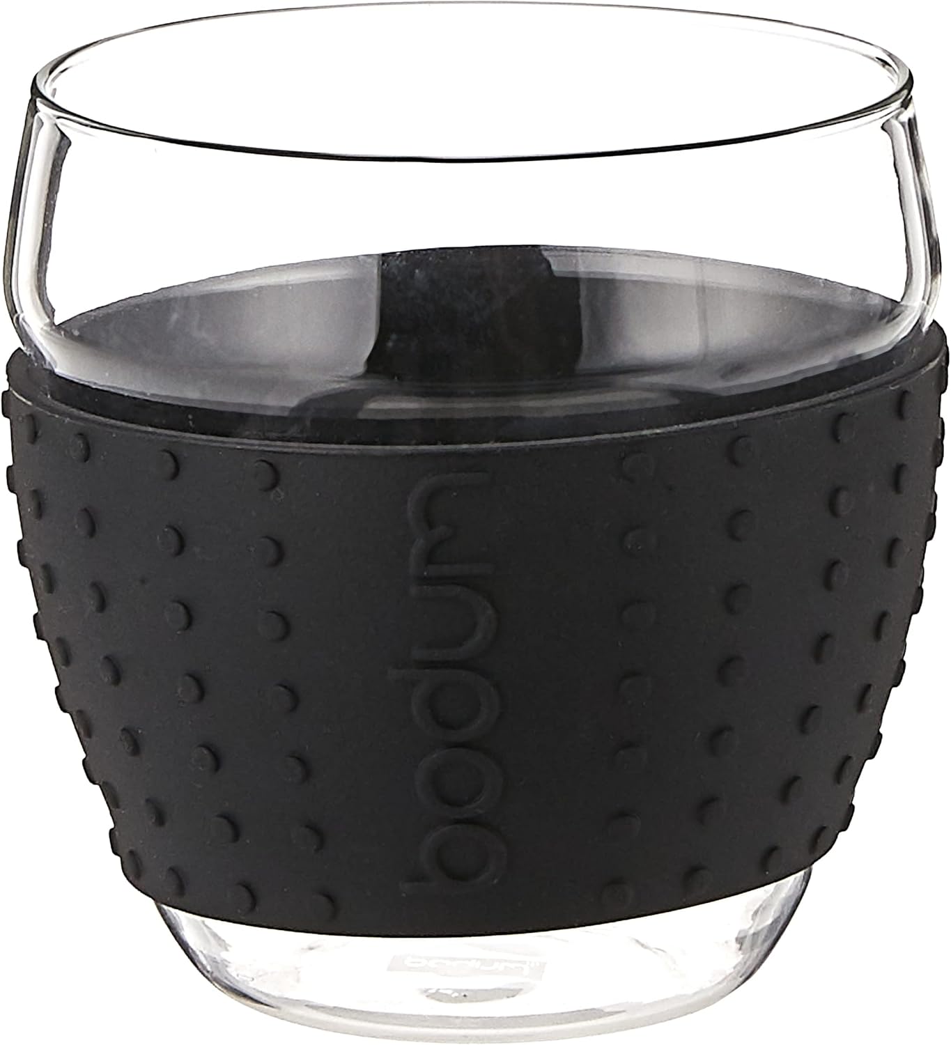 Bodum Pavina Set of 2 Glass Mugs, 0.35L, 12oz, Black