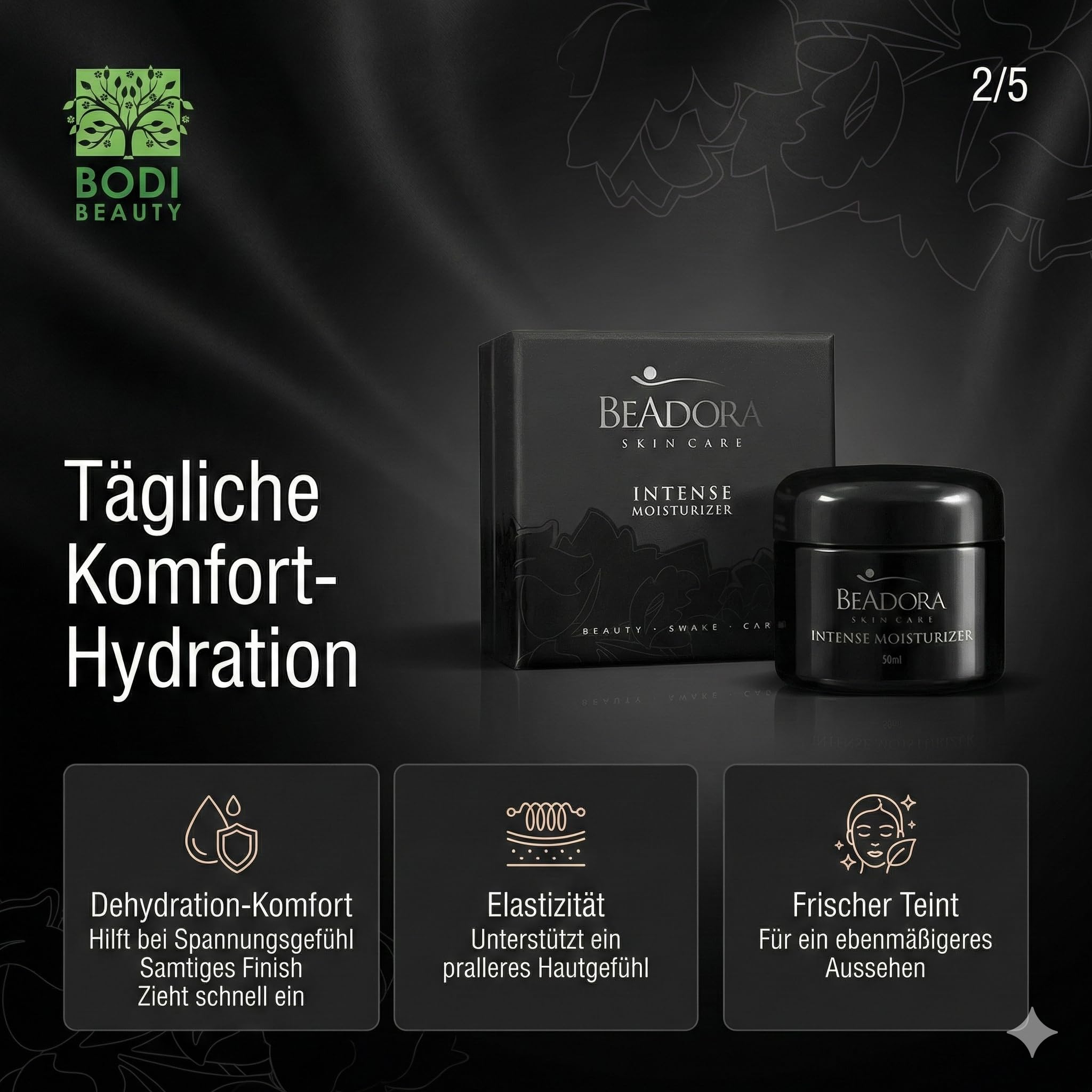 BeAdora Tagescreme 50 ml mit Hyaluron & Schnecken-Kaviar | Intensive Feuchtigkeit den ganzen Tag – pflegt trockene Haut spürbar geschmeidig und schenkt ein frisches Hautgefühl