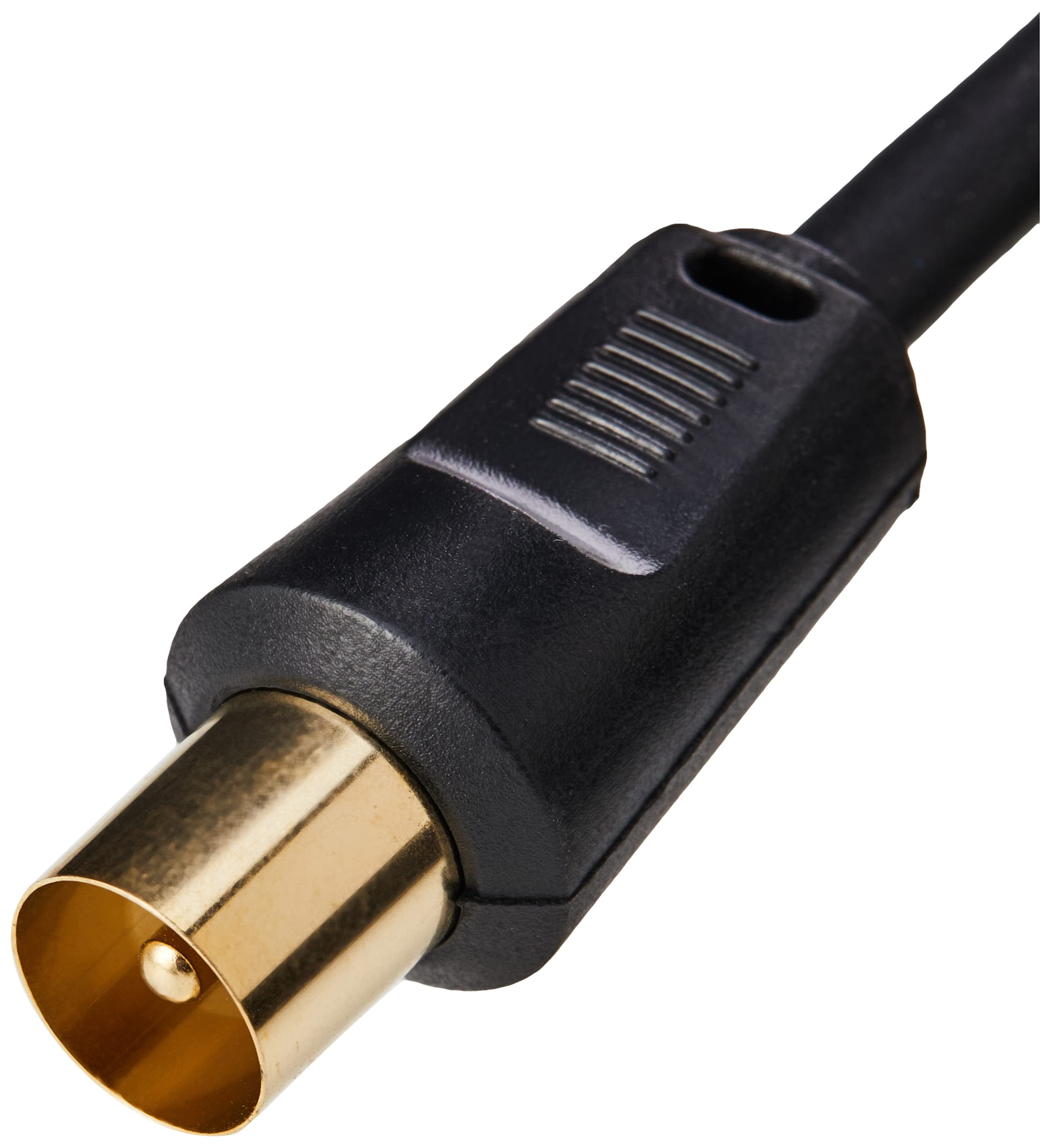 CDL Micro Kabel antenowy TV 5 m pozłacany (M-M) z adapterem (F-F) - czarny
