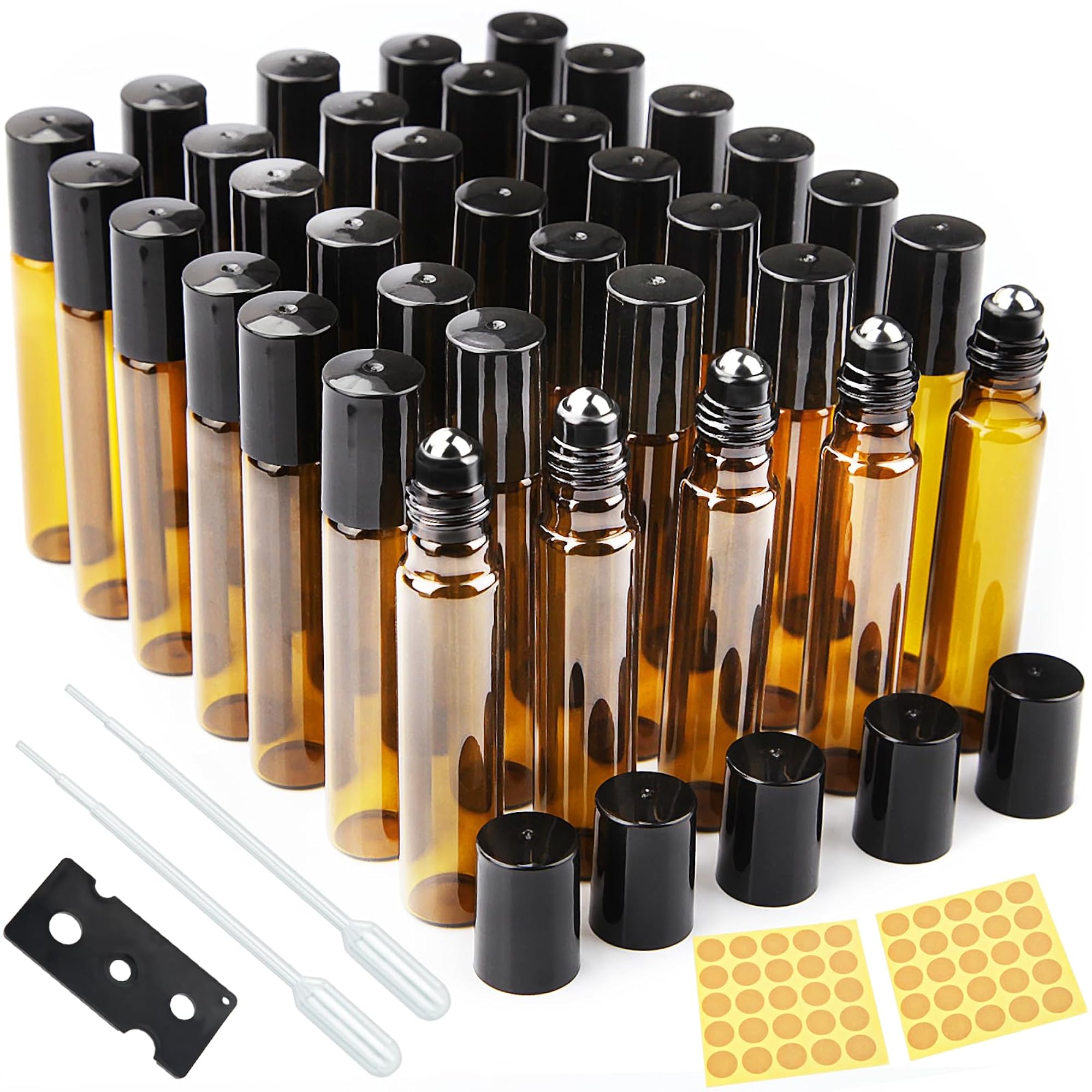 6Pcs Roller Bottles for Essential Oils, 5ml with Stainless Steel Balls