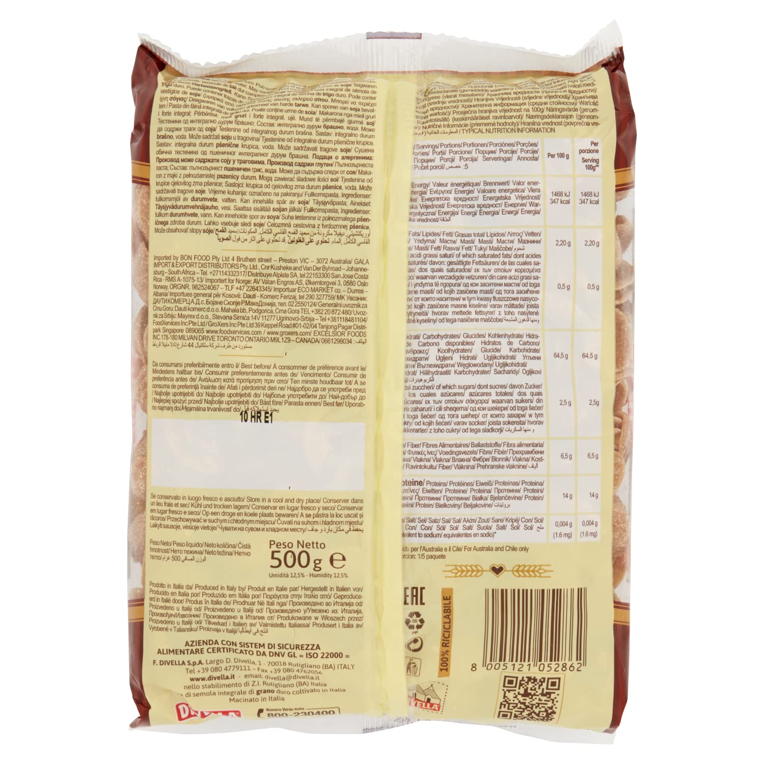 Italian Gourmet Bundle Vollkorn Orecchiette 24x 500g + Italian Gourmet Polpa Gratis – Italienische Pasta aus Vollkorn-Hartweizen, Muschelnudeln für Tomatensauce, Gemüse, Pesto, Auflauf, Pasta-Salat