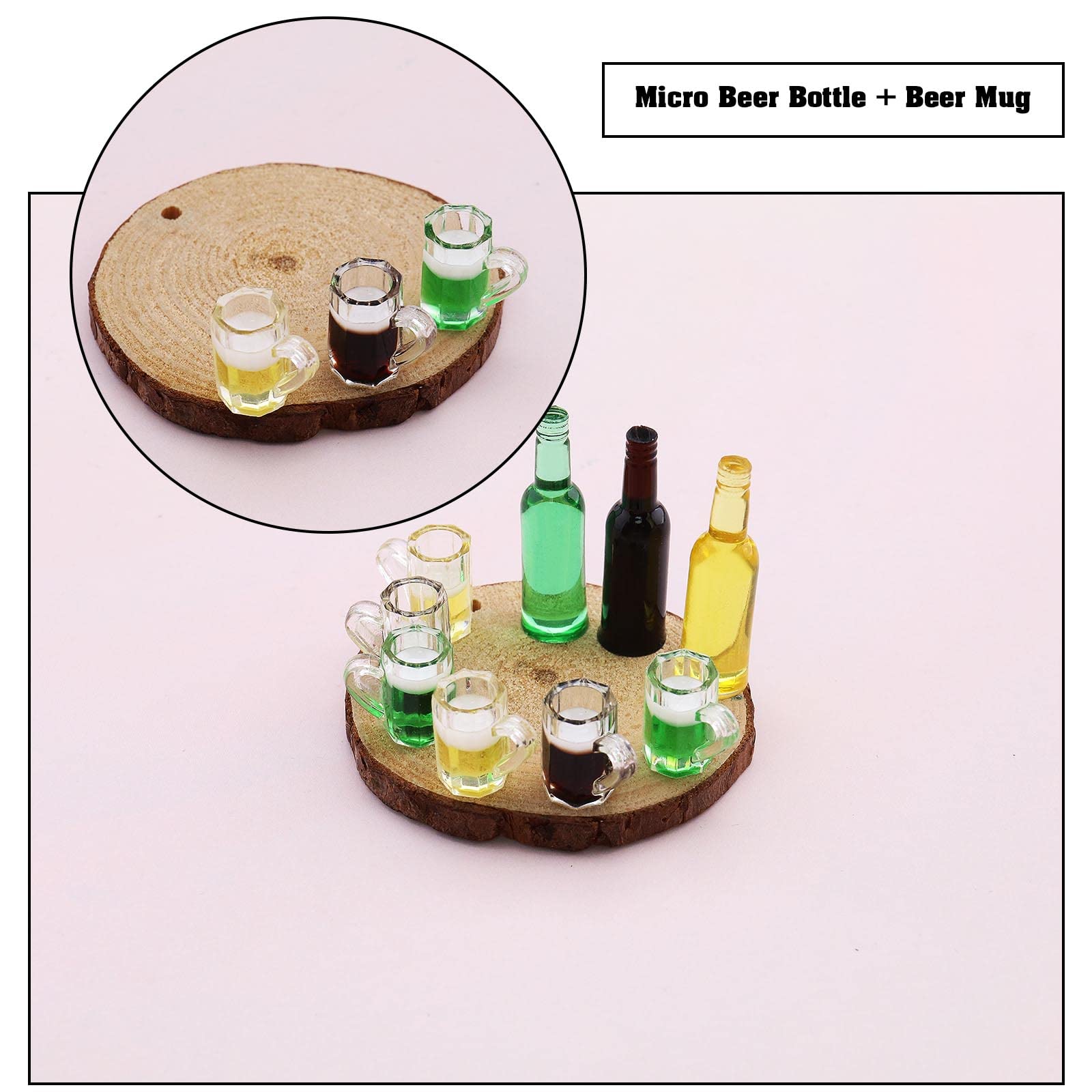 ECSiNG 30 pezzi casa delle bambole in miniatura bottiglie di birra brocca in resina mini bottiglia bicchieri accessori decorativi per cucina bar ristorante festa scena