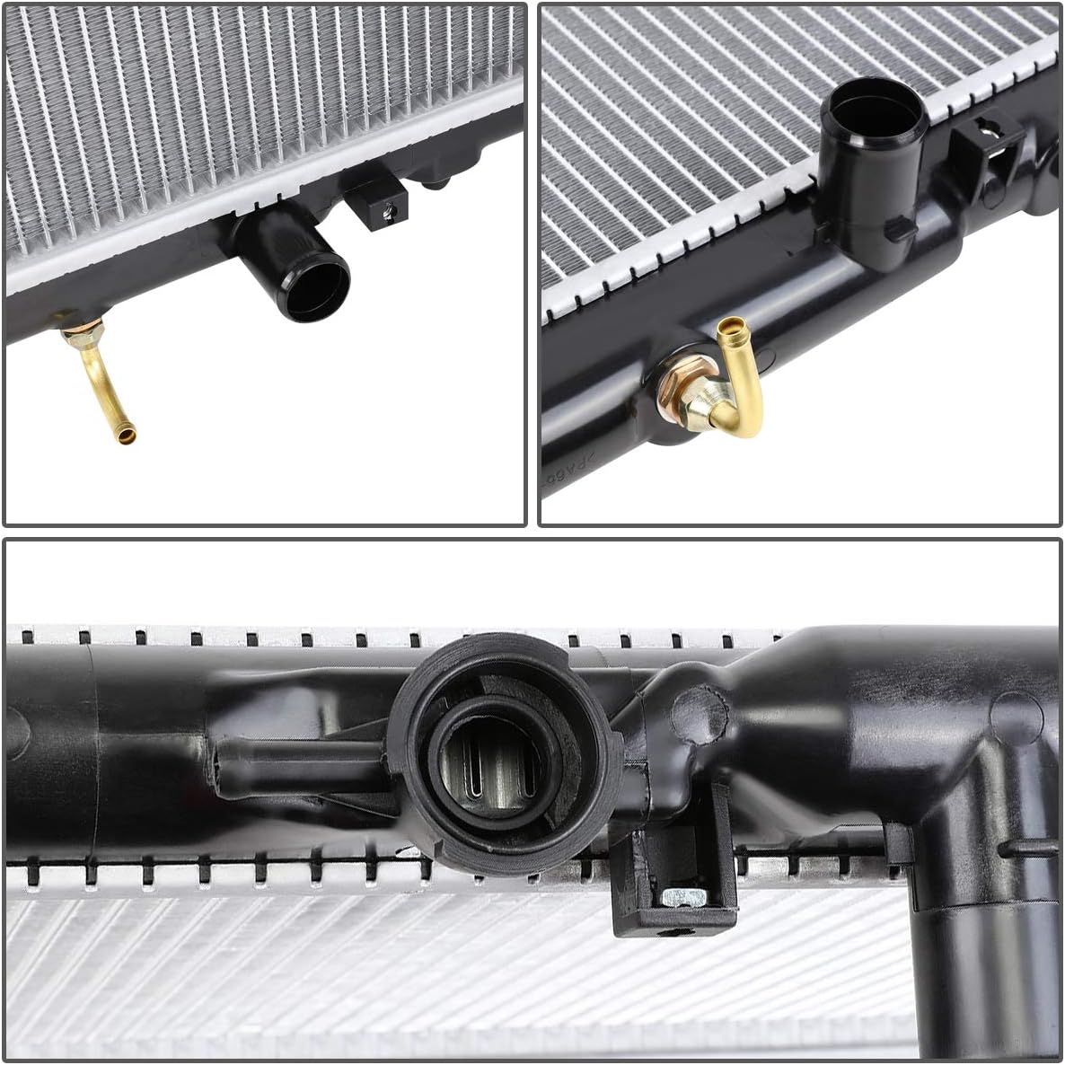 DNA Motoring OEM-RA-2198 Aluminum Radiator Compatible with 98-02 Corolla/Prizm AT,24-3/4" W X 13-3/4" H X 5/8" D,1-1/4" Inlet / 1-1/4" Outlet