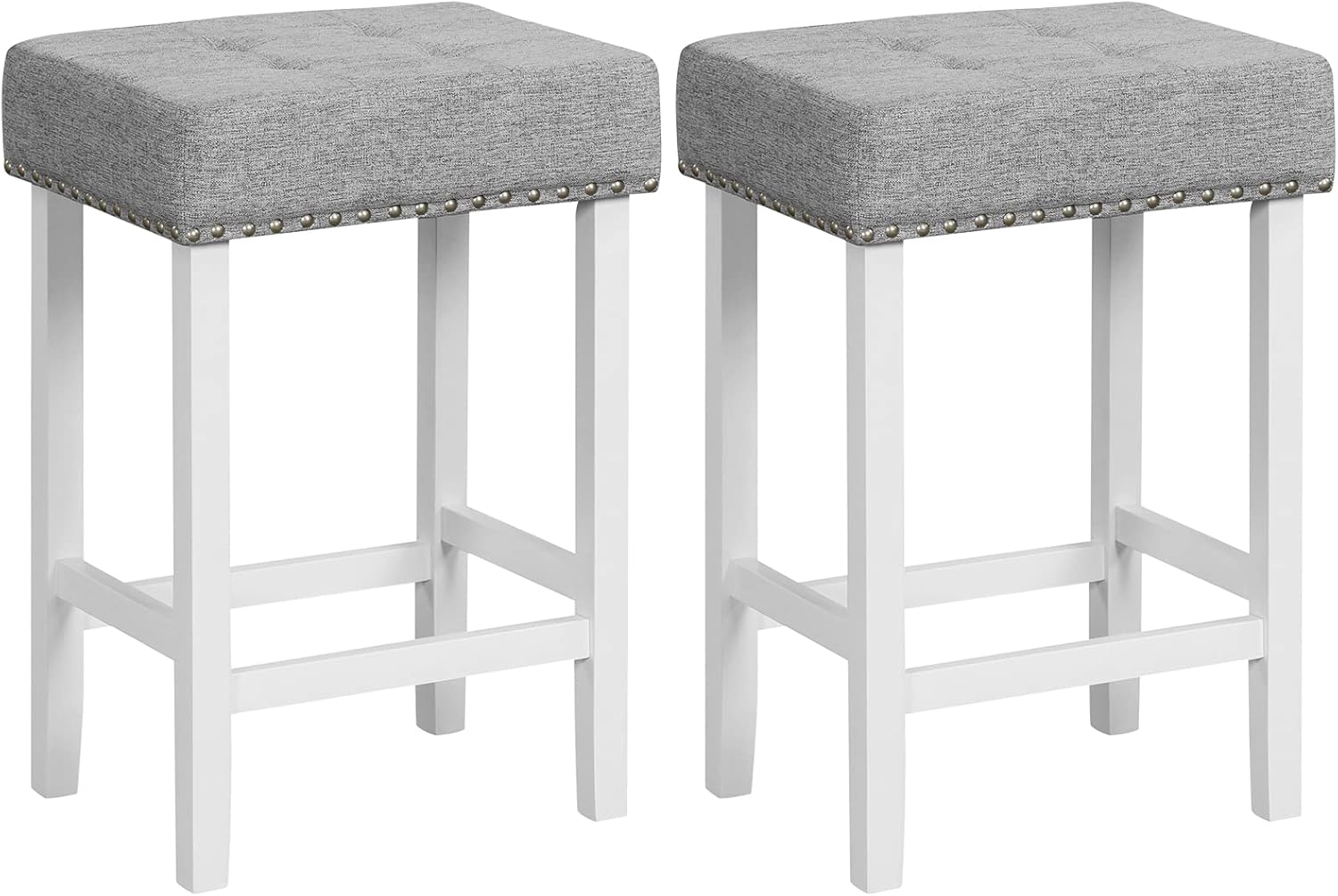 Giantex Bar Stools Set of 2, 24.5" Counter Height Backless Barstools with Nailhead