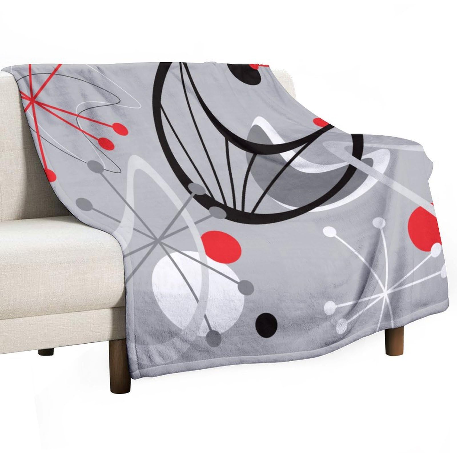 Mid Century Blanket Mid Century Modern 1950 Style Vintage Retro Atomic Style Print for Bed Sofa Super Soft Cozy Shaggy Blanket for Trave and Camping 40"x50"