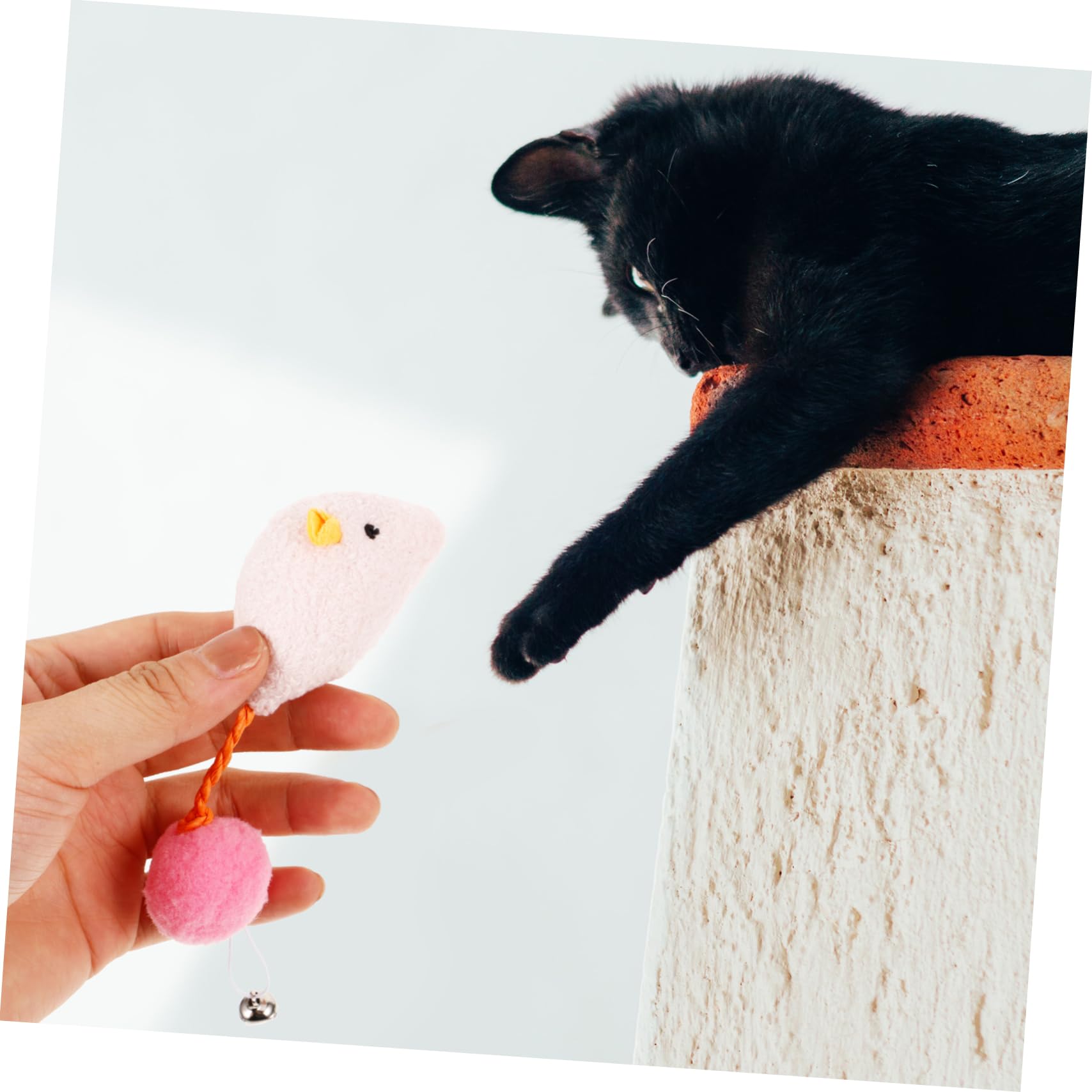 Jouets Souris en Peluche pour Chats Intérieur 6pcs avec Cloche Anti-Usure
