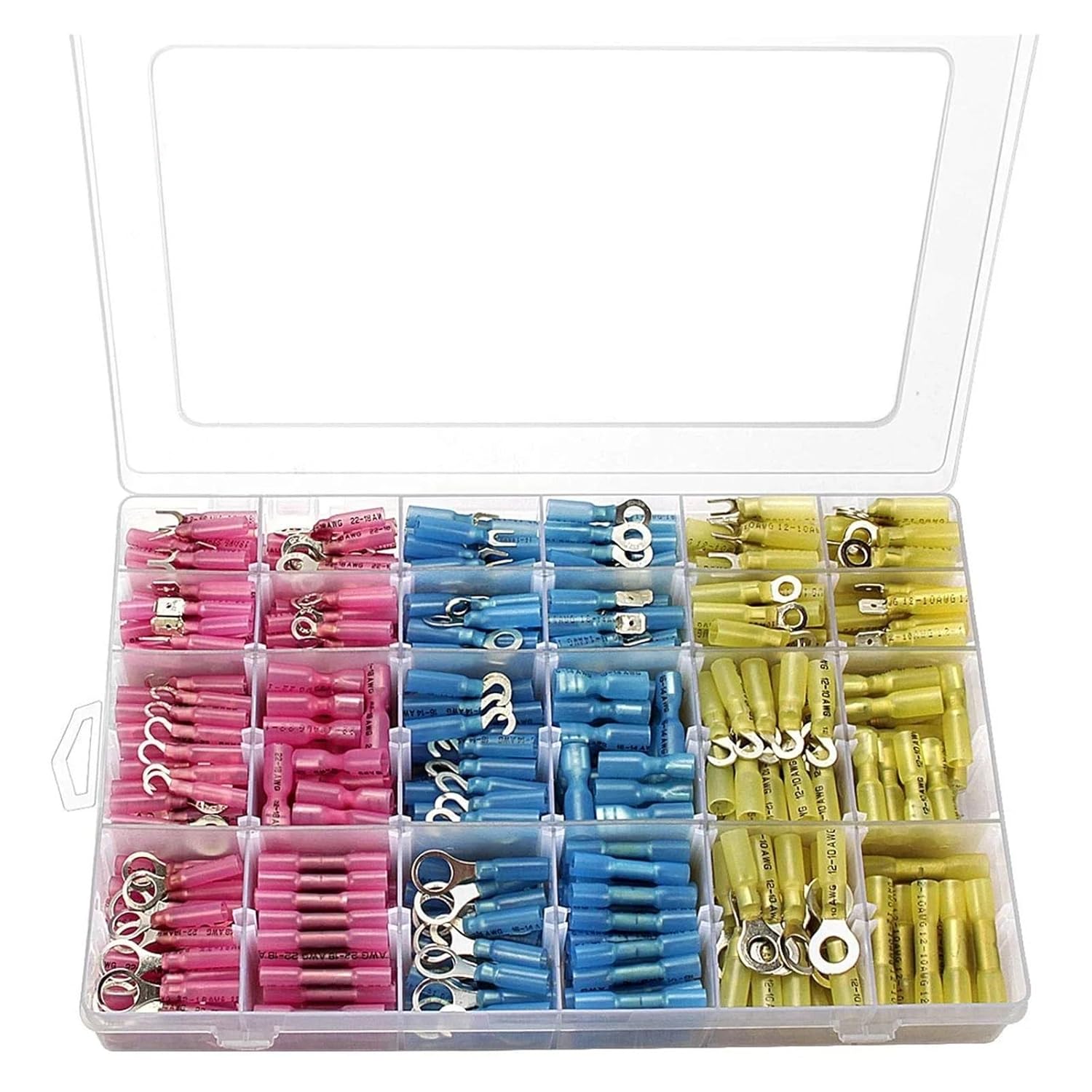 540PCS Assorted Crimp Terminal Insulated Ring Butt Spade Heat Shrink Electrical Wire Connectors for Marine Automotive VUQLDHAYZ
