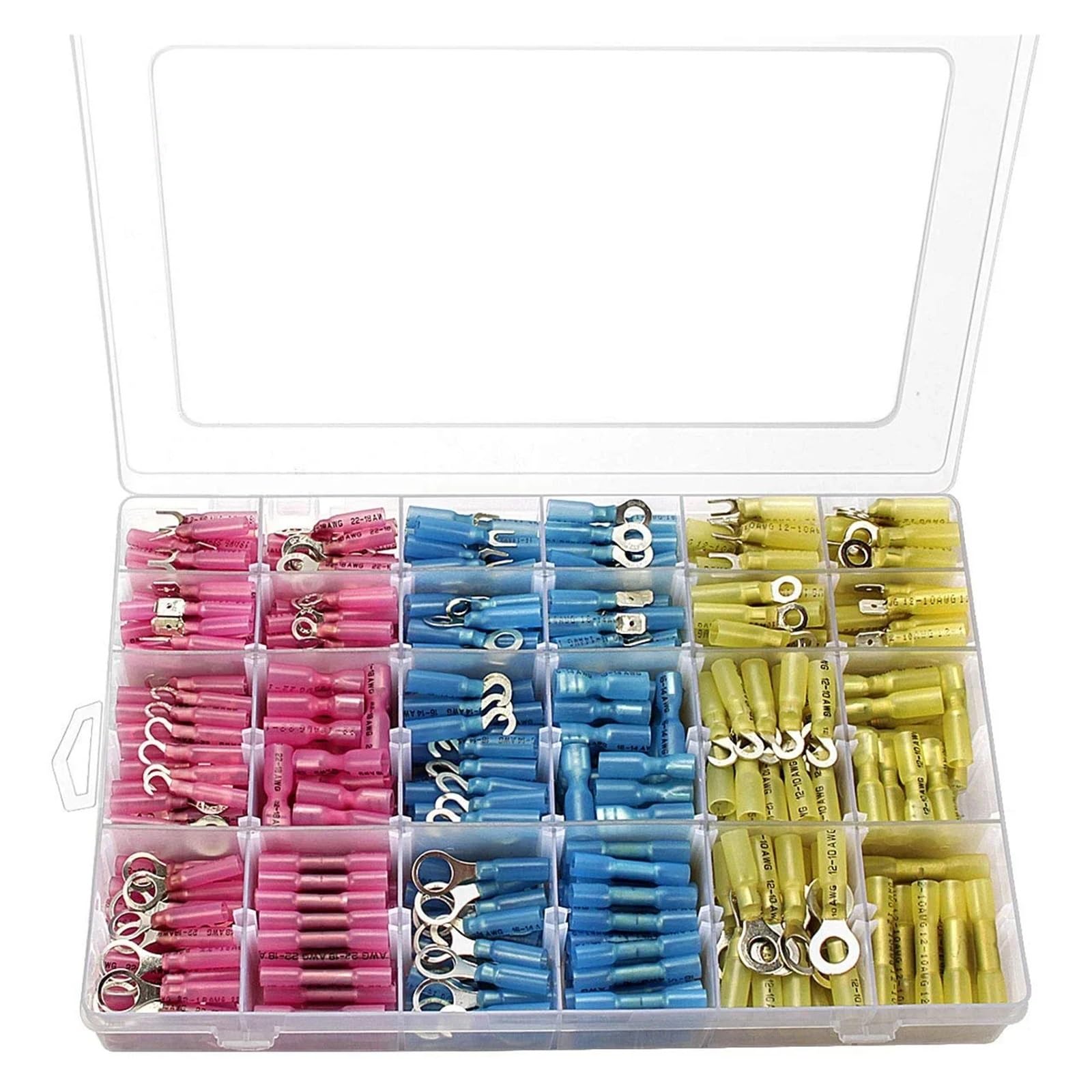 ZDVHOMCB 540PCS Assorted Crimp Terminal Insulated Ring Butt Spade Heat Shrink Electrical Wire Connectors For Marine Automotive