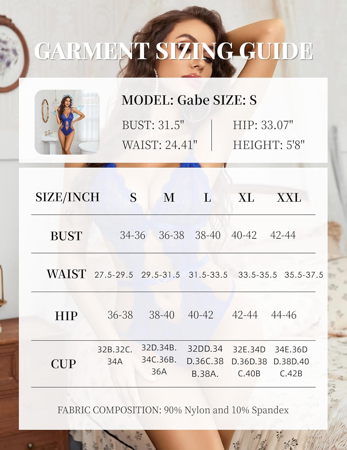 Avidlove Sexy Lingerie for Women Lace Bodysuit V Neck Teddy Lingerie One Piece Mini Babydoll - Image 6