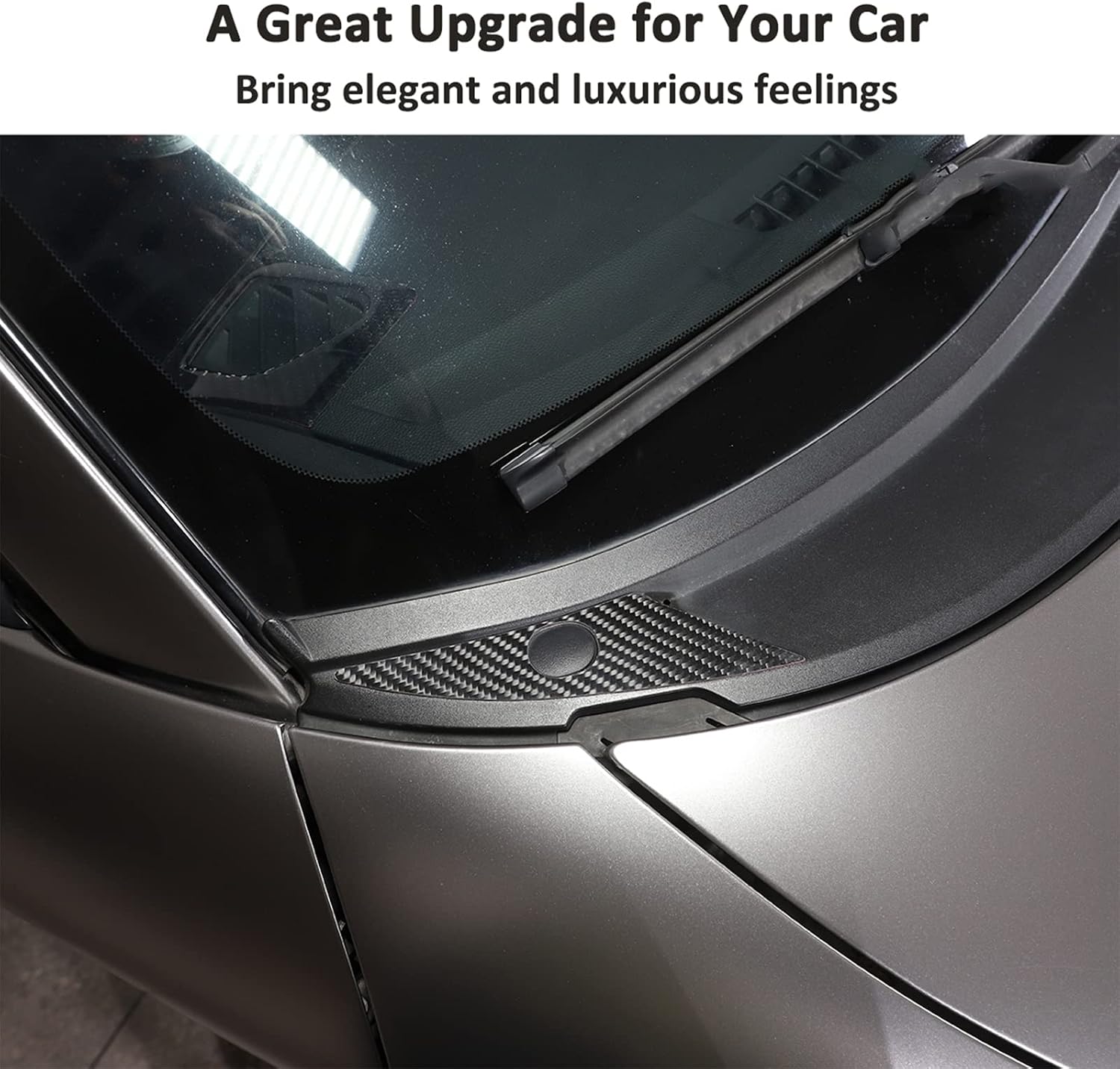 Dry Carbon Fiber Outer Windshield Window Wiper Cowl Trim Cover Panel,Front Engine Panel Decorative Sticker for Mazda MX-5 NC RF Miata 2009 2010 2011 2012 2013 2014