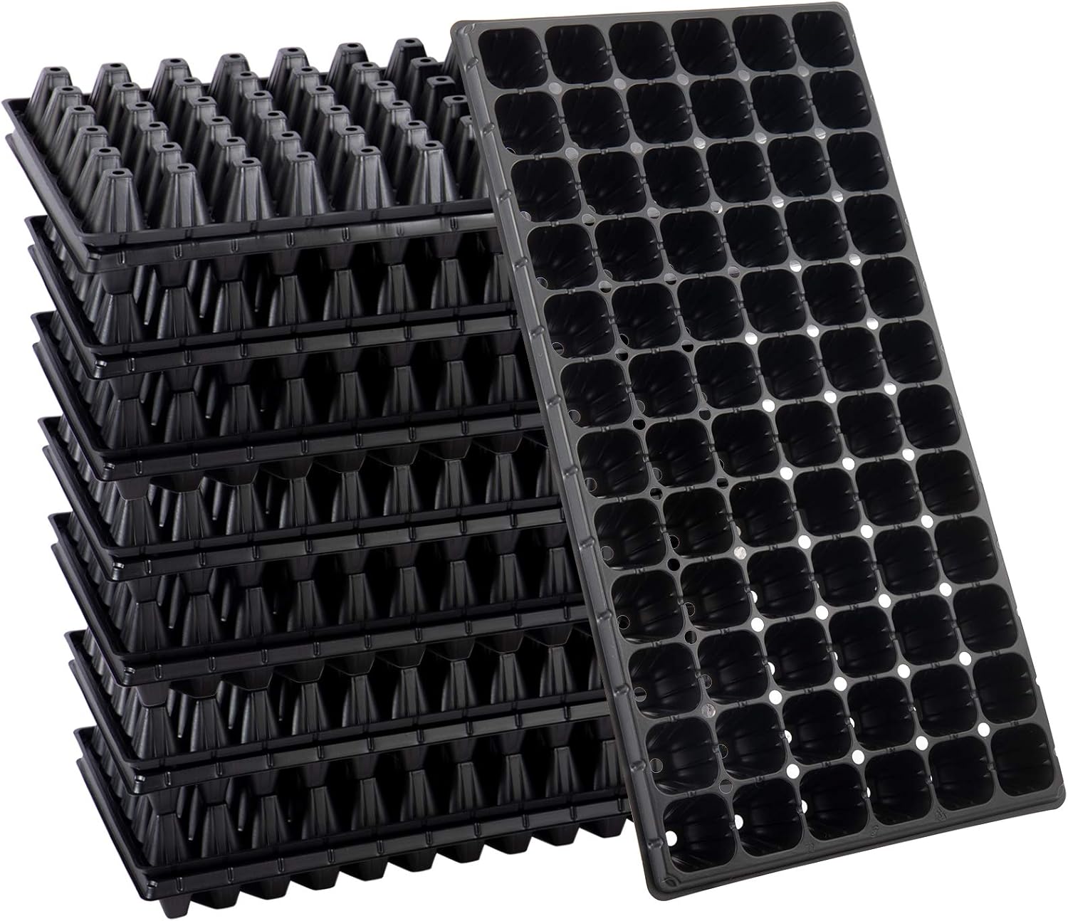 Apipi Seed Starter Tray Fits 1020 Growing Trays - 15 Pcs 72 Cell Reusable Seedling Nursery Trays, Thick Gardening Germination Trays with Drain Holes for Plant Seeds Propagation