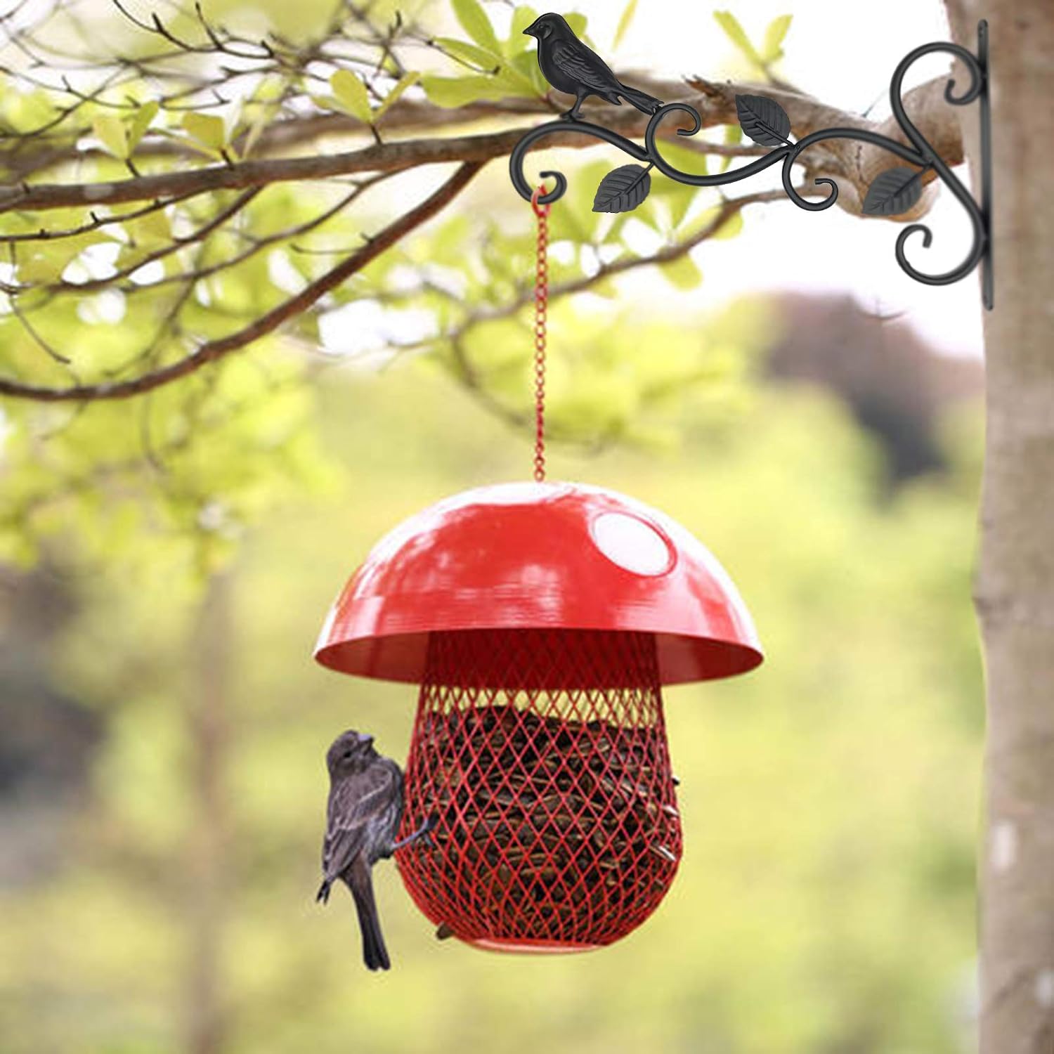 HEVERP Wall Hook Hanging Plant Bracket 2 Pack 11.8" Iron Bird Feeders Hook Hander for Flower Baskets, Feeders,Street Lights, Corridor Lights, Candle Holders,for Indoor Outdoor Festival Decoration