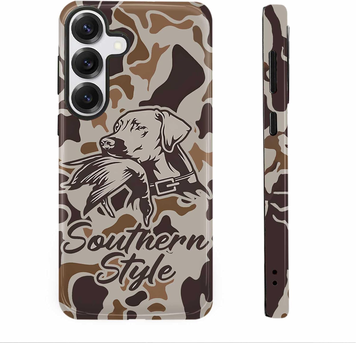 Cool Duck Hunting Dog Camo Phone Case for Samsung Galaxy S26, Shockproof Soft TPU & Hard PC Hybrid 2-Layer Protective Phone Cover for Men Boys Women Girls