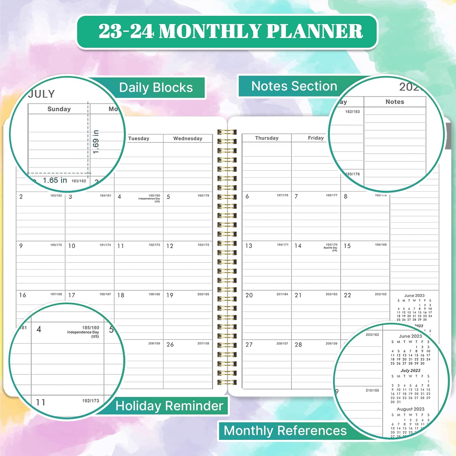 Buy Planner 20232024 July 2023June 2024, 20232024 Weekly & Monthly