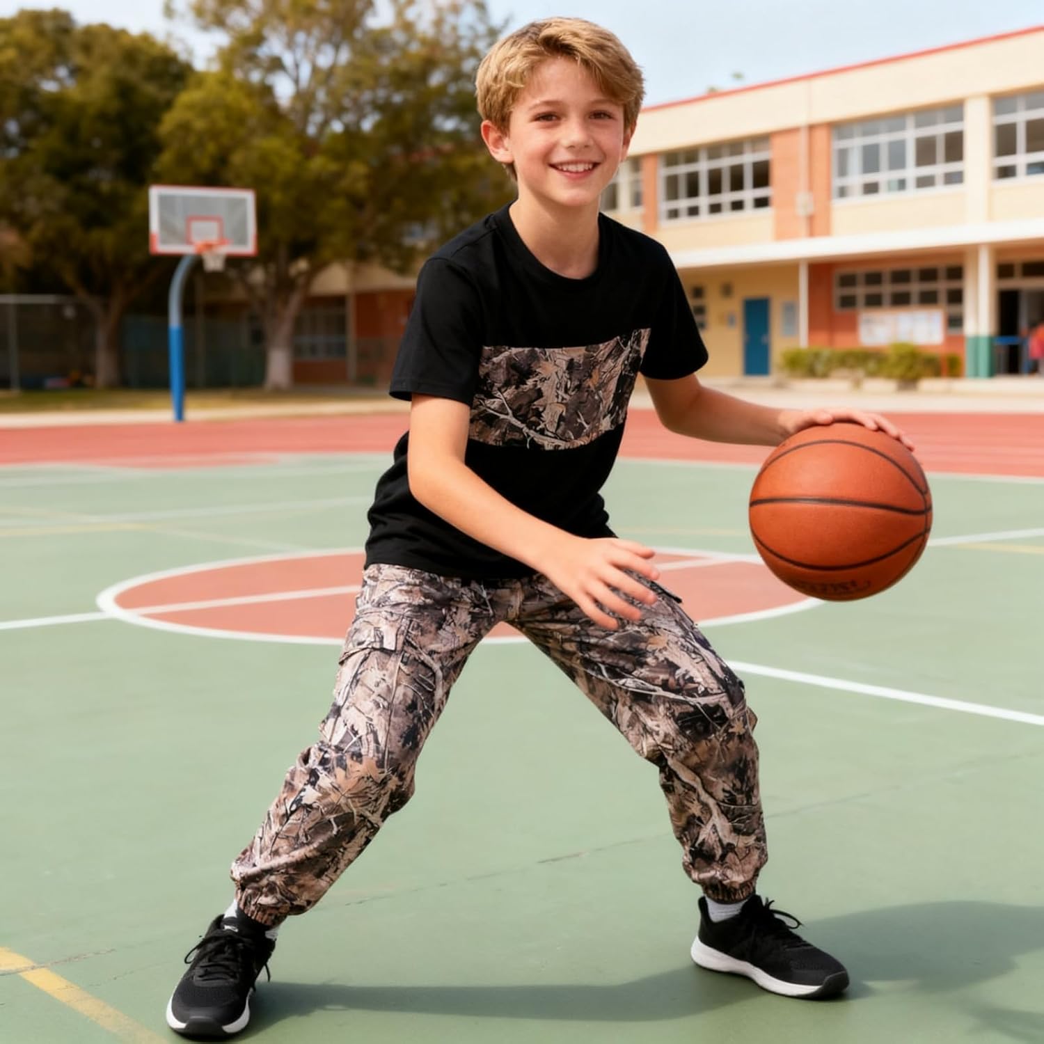 Voxikidio 5-12 Years Boys Clothing Set Camo Hoodie & Cargo Pants Outfits Set 2025 Fashion Clothing - Image 3