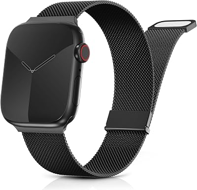 Cinturino Metallo Compatibile con Cinturino Apple Watch 44mm 40mm 41mm 42mm 45mm 46mm 49mm 38mm Donna Uomo, Aggiornato per iWatch Serie 11 10 9 8 7 6 5 4 3 2 1Ultra SE 3 2 1 con Doppio Magnetico