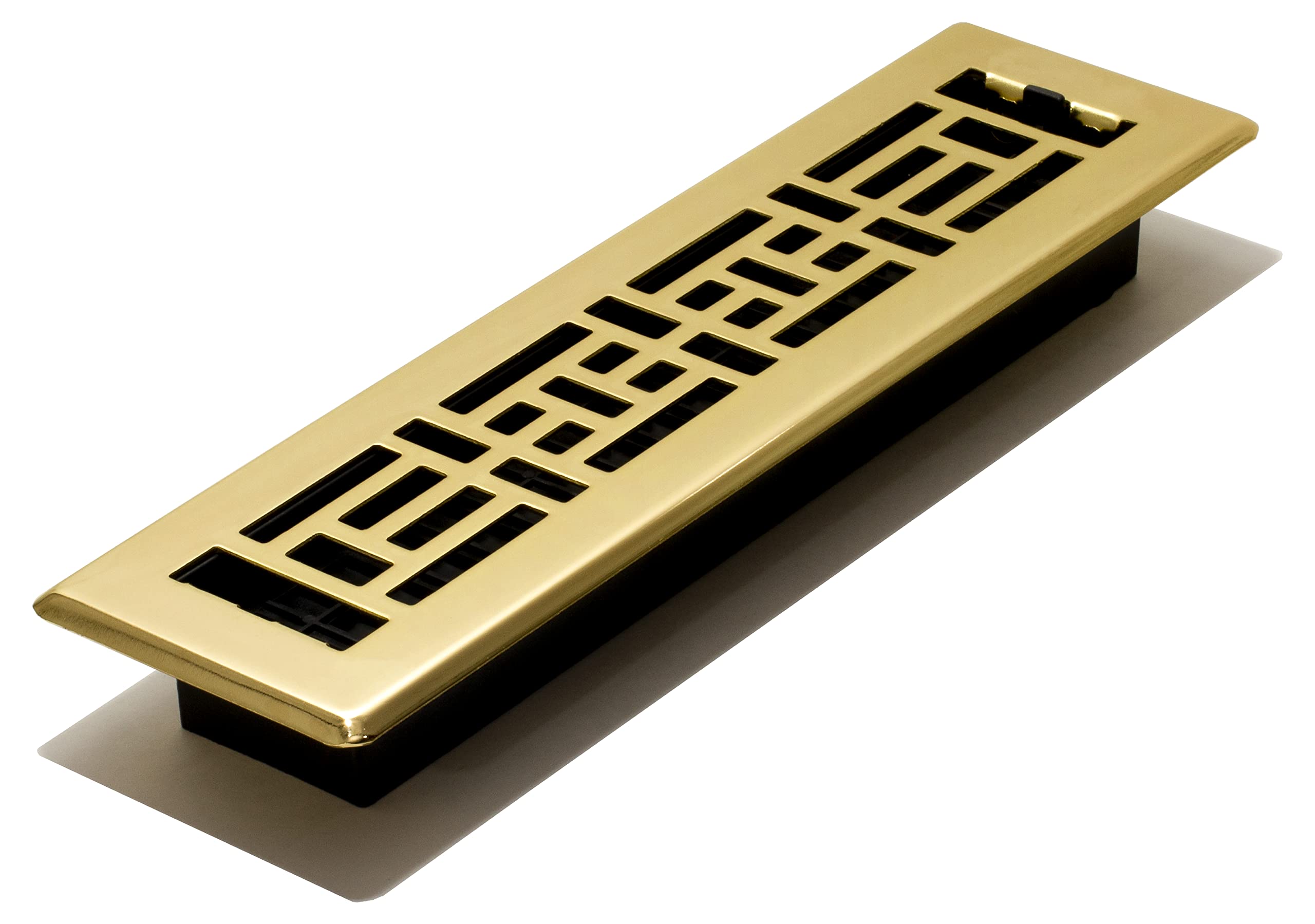 Decor Grates AJH212 Oriental Floor Register, Bright Brass, 2x12 Inches