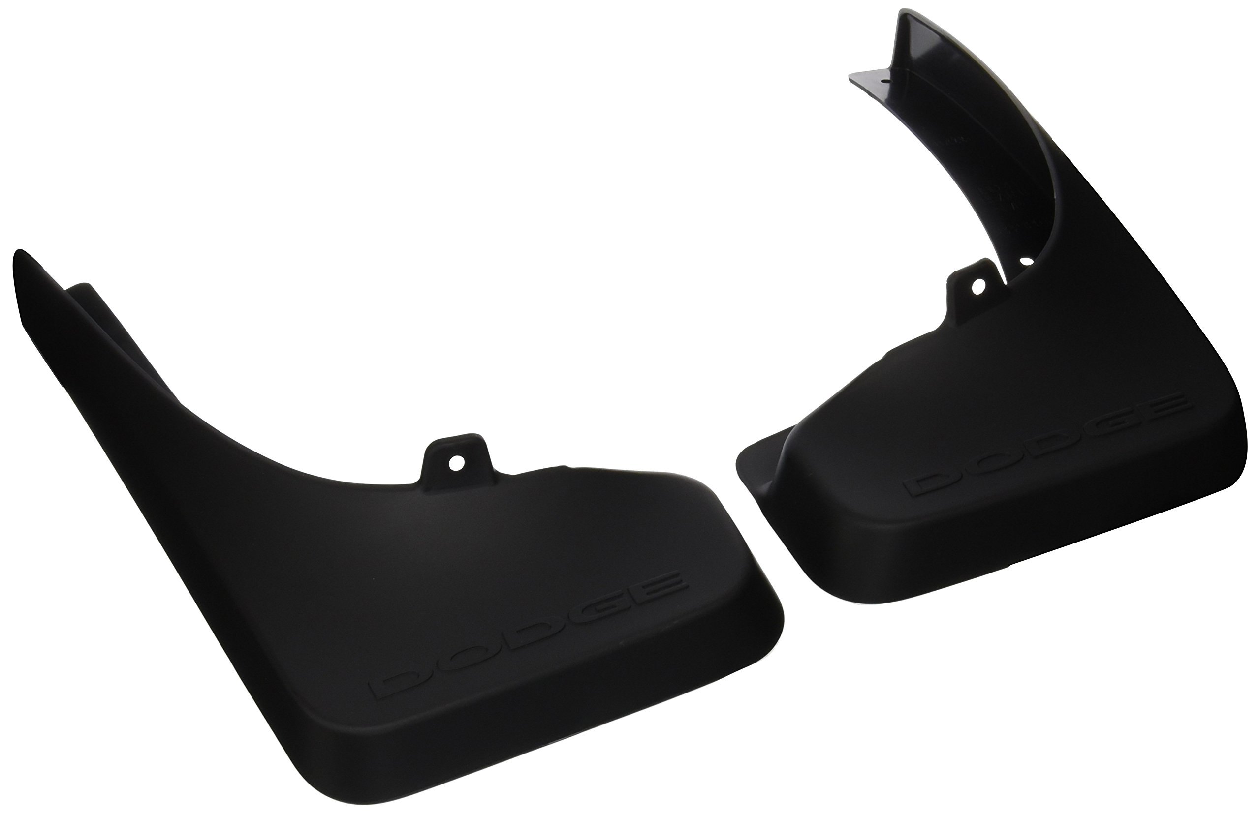 Mopar 82212512 Splash Guard (Rear, Molded, Black, Dodge Logo), 2 Pack