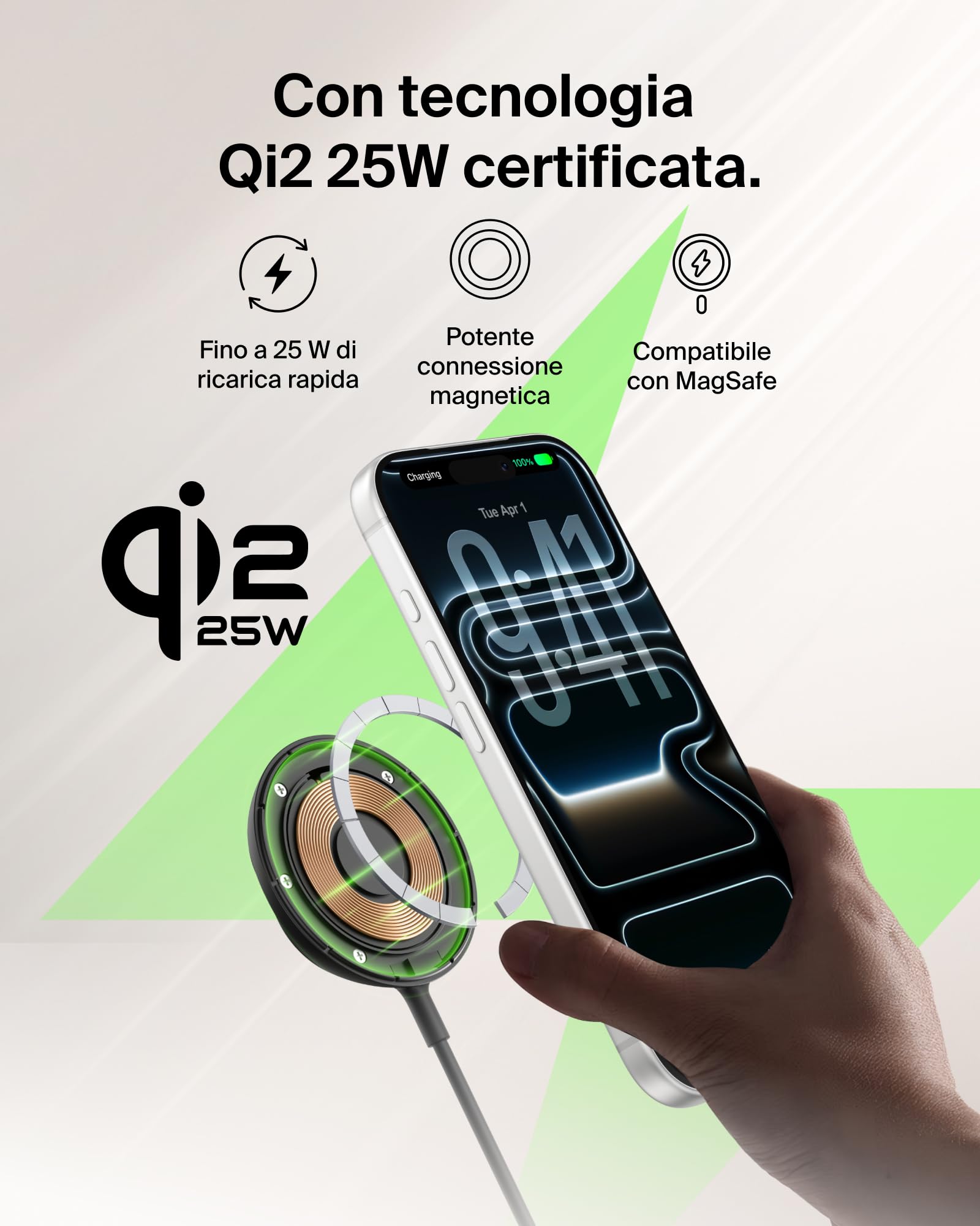 Belkin UltraCharge Chargeur Magnétique Qi2 25 W, Chargeur Sans Fil Rapide, MagSafe Avec Technologie De Refroidissement Passive, Support Pour L'iPhone 17 (Tous Modèles), Pixelsnap, AirPods Pro - Noir