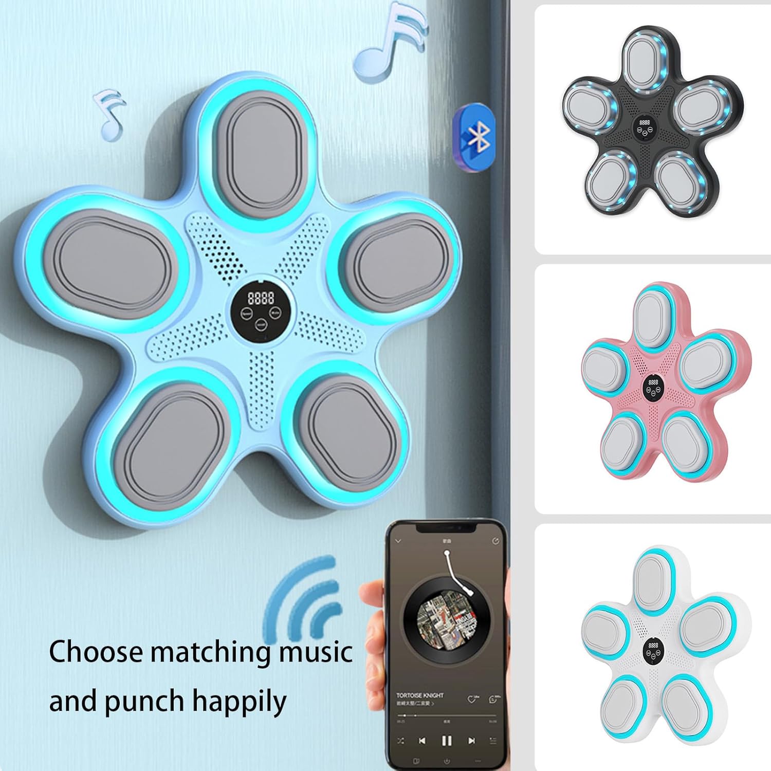 Music Boxing Machine,Boxing Trainer,Interactive Punching Trainer,Nine Modes,Nine Speeds,Suitable for Fitness Training and Home Entertainment