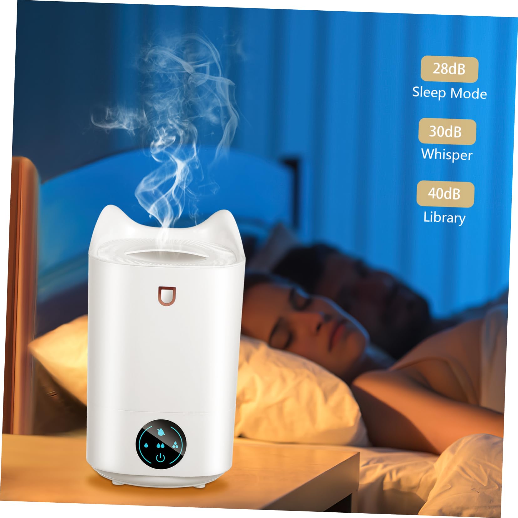 Luxshiny Umidificatore per Camera da Letto Silenzioso per Scrivania Portatile Spina Ue Facile da Pulire e Adatto per Piccole Stanze