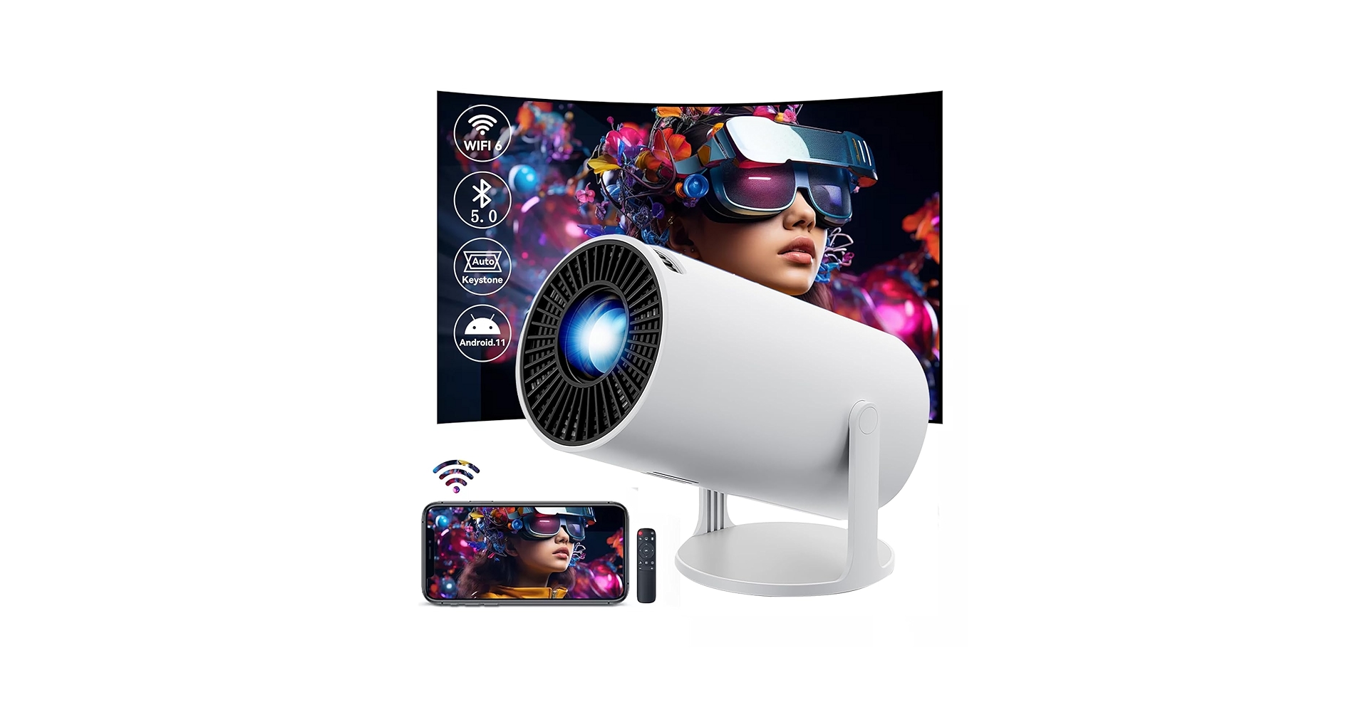 HY300 ミニプロジェクター HD 720P WiFi LED mj-1546 Amazon.com: HY300 Pro Mini Projector Support 4K1080P Dual