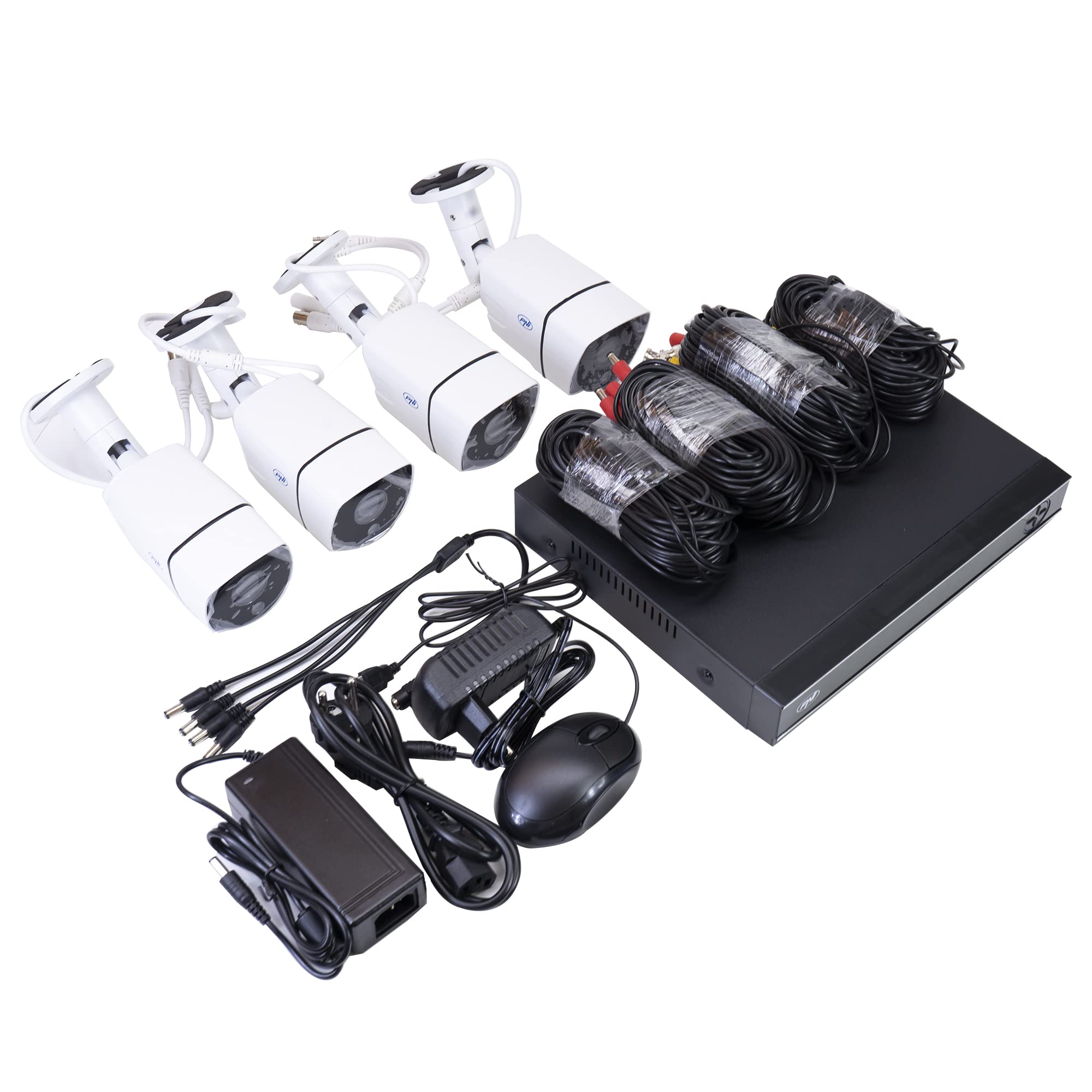 Kit di videosorveglianza AHD PNI House PTZ1300 Full HD - NVR e 4 telecamere da esterno 2MP full HD 1080P