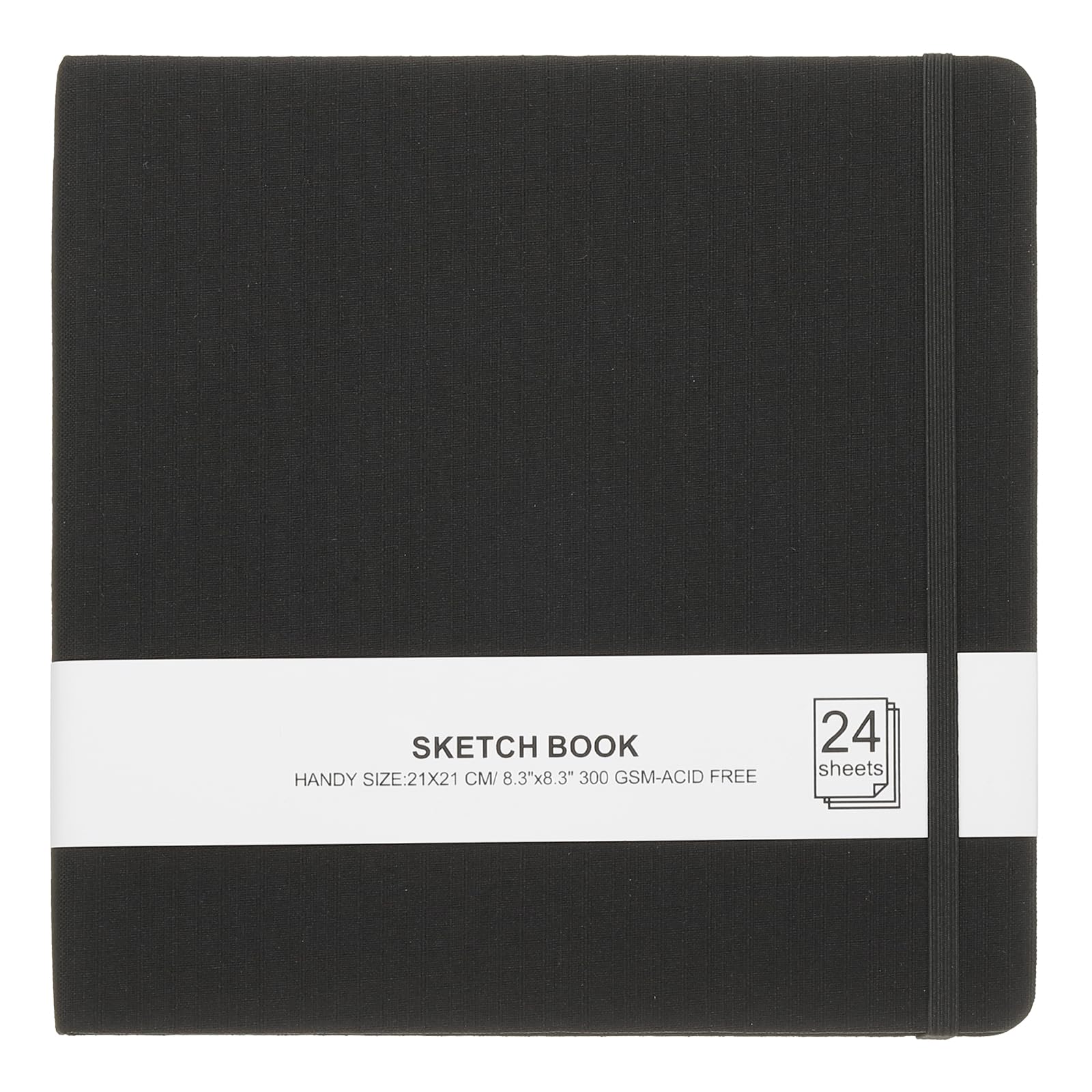 PATIKIL 8.3x8.3" Watercolor Sketchbook, 24 Sheet 300GSM/203lb Watercolor Paper Sketchbooks Acid Free Watercolor Journal Hardcover Artists Paper Pads for Painting, Black