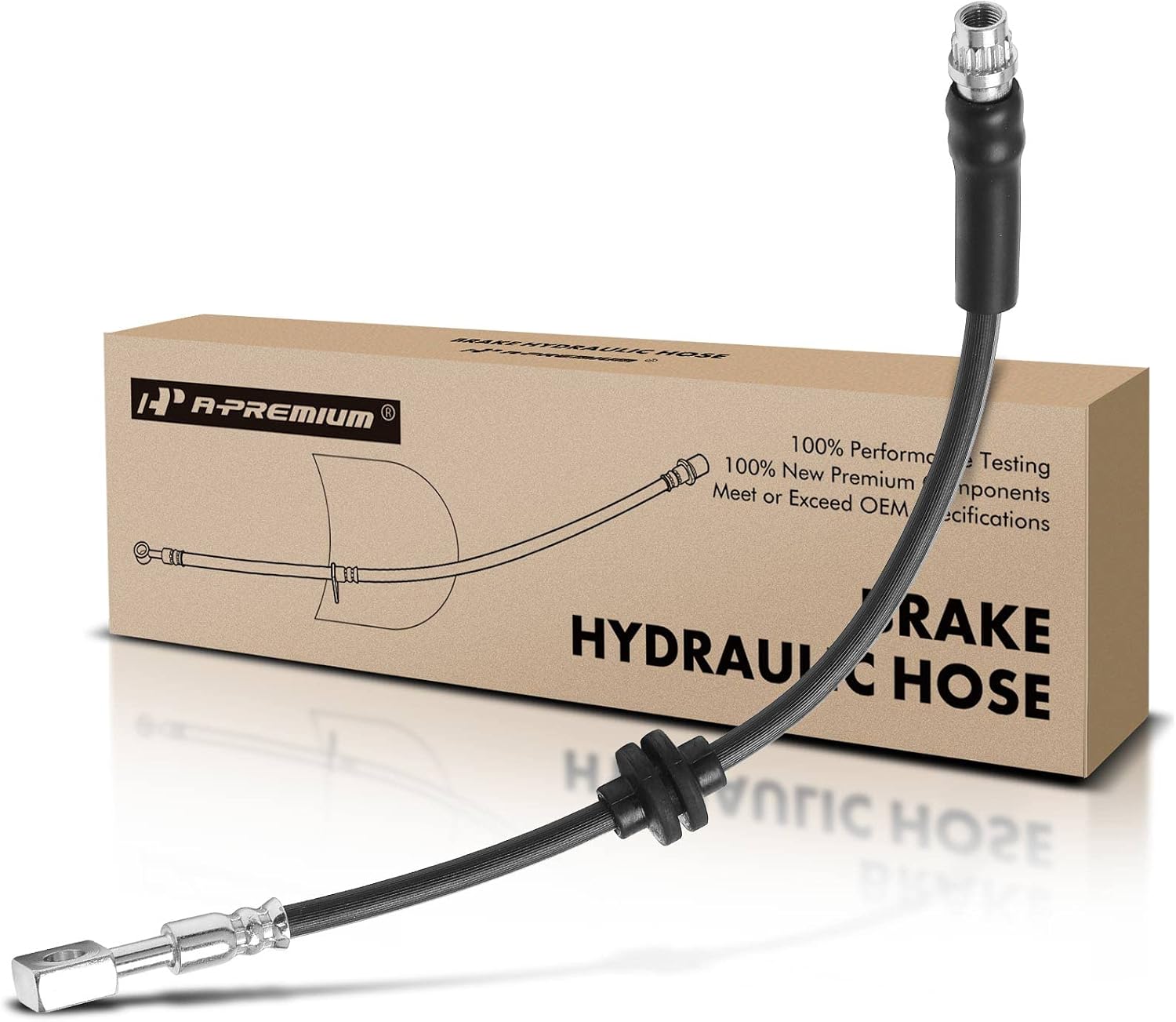 A-Premium Front Driver or Passenger Brake Hydraulic Hose Compatible with Select Chevy Models - Sonic 2012-2018 - Replace# 95134121